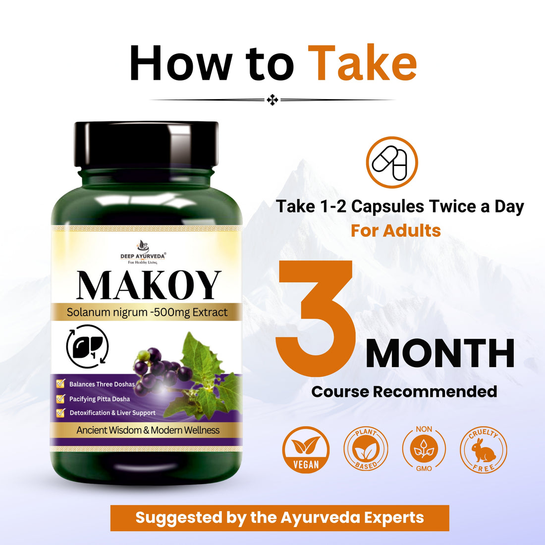 Makoy Capsules - Supports Liver Health, Digestion & Detoxification - Deep Ayurveda India