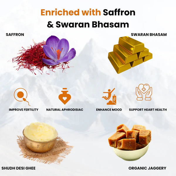 Vajayu 50 Prash + Pure Shilajit Gold Resin Combo - Deep Ayurveda India