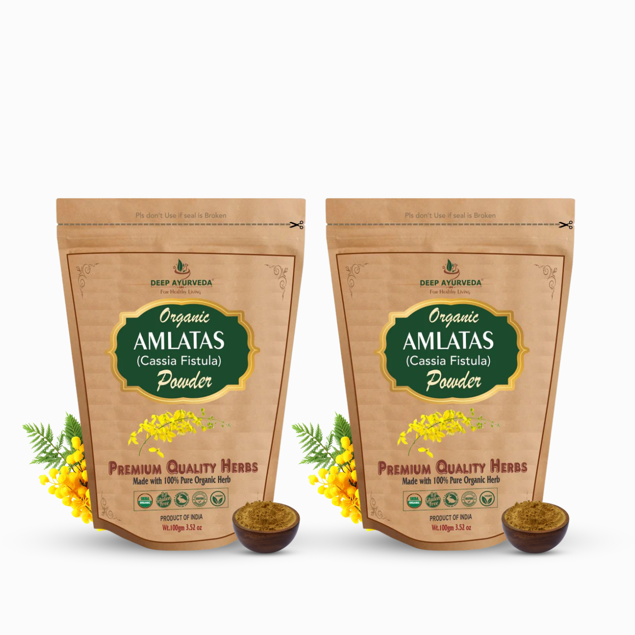 Pack of 2 Organic Amaltas Powder