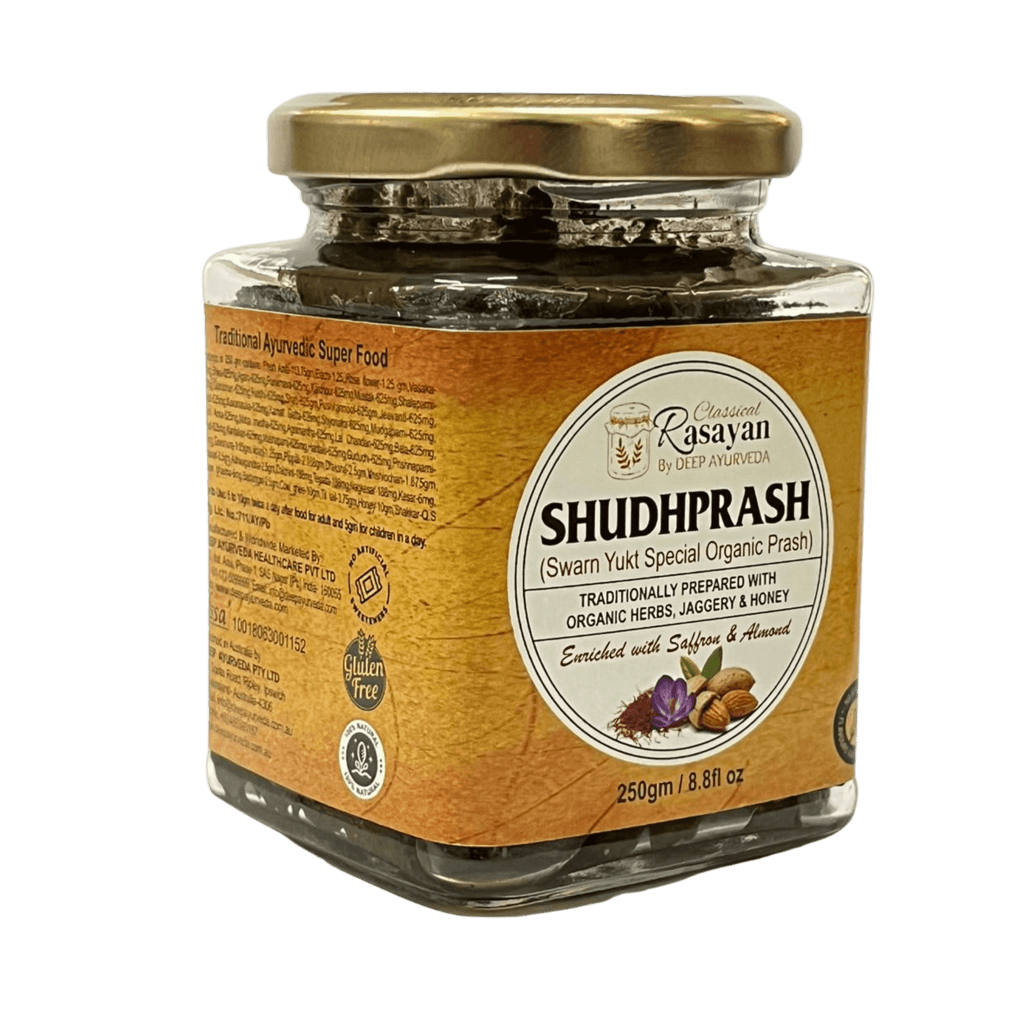 ShudhPrash-Real Organic Chawanprash | Classical Rasayan Enriched with Kesar & Gold - Deep Ayurveda India