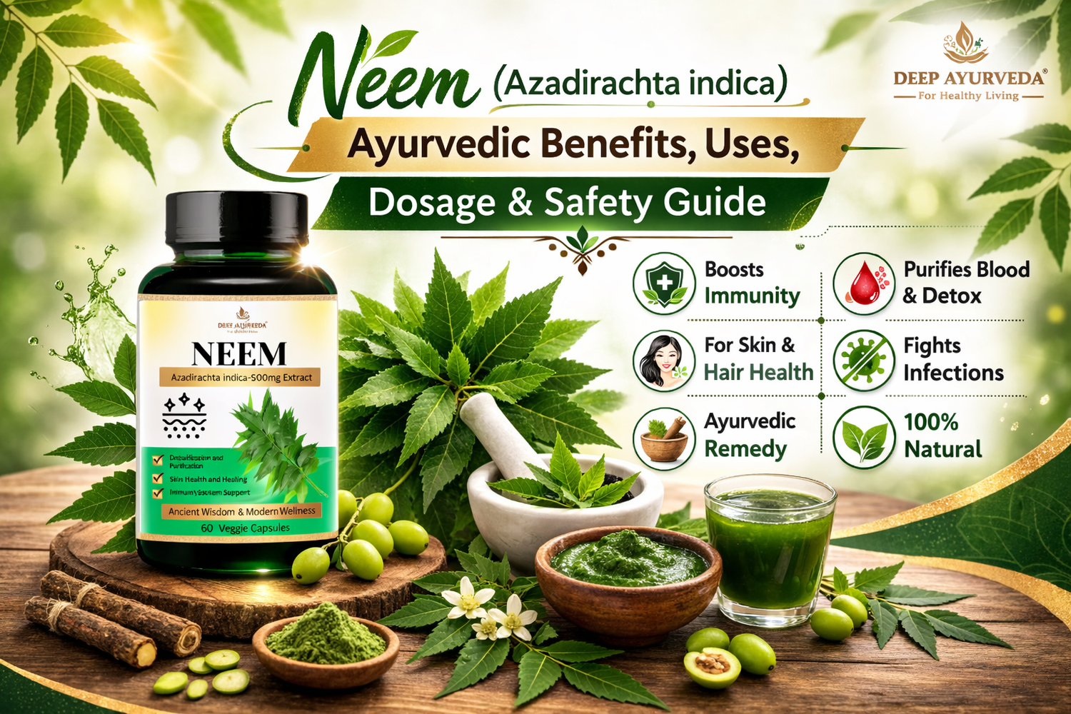 Neem (Azadirachta indica) Benefits, Uses, Dosage & Side Effects in Ayurveda