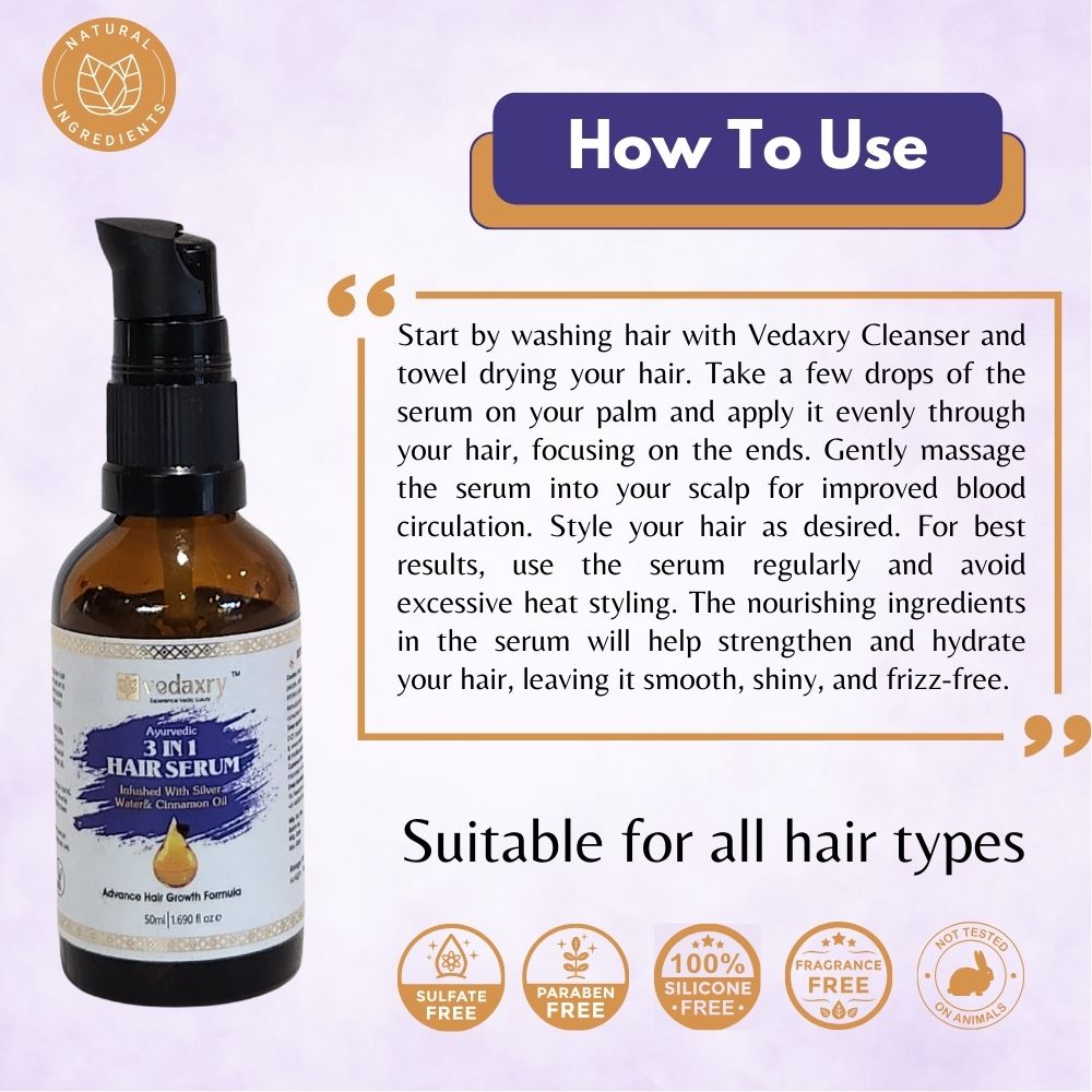 how to use vedaxry hair serum