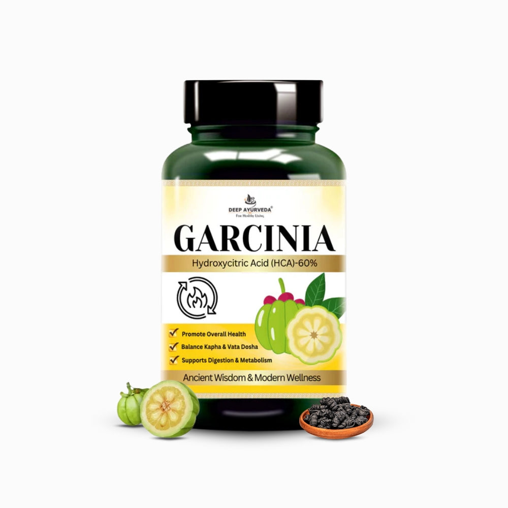 Garcinia Vegan Capsules - Supports Weight Management, Metabolism & Digestion - Deep Ayurveda India
