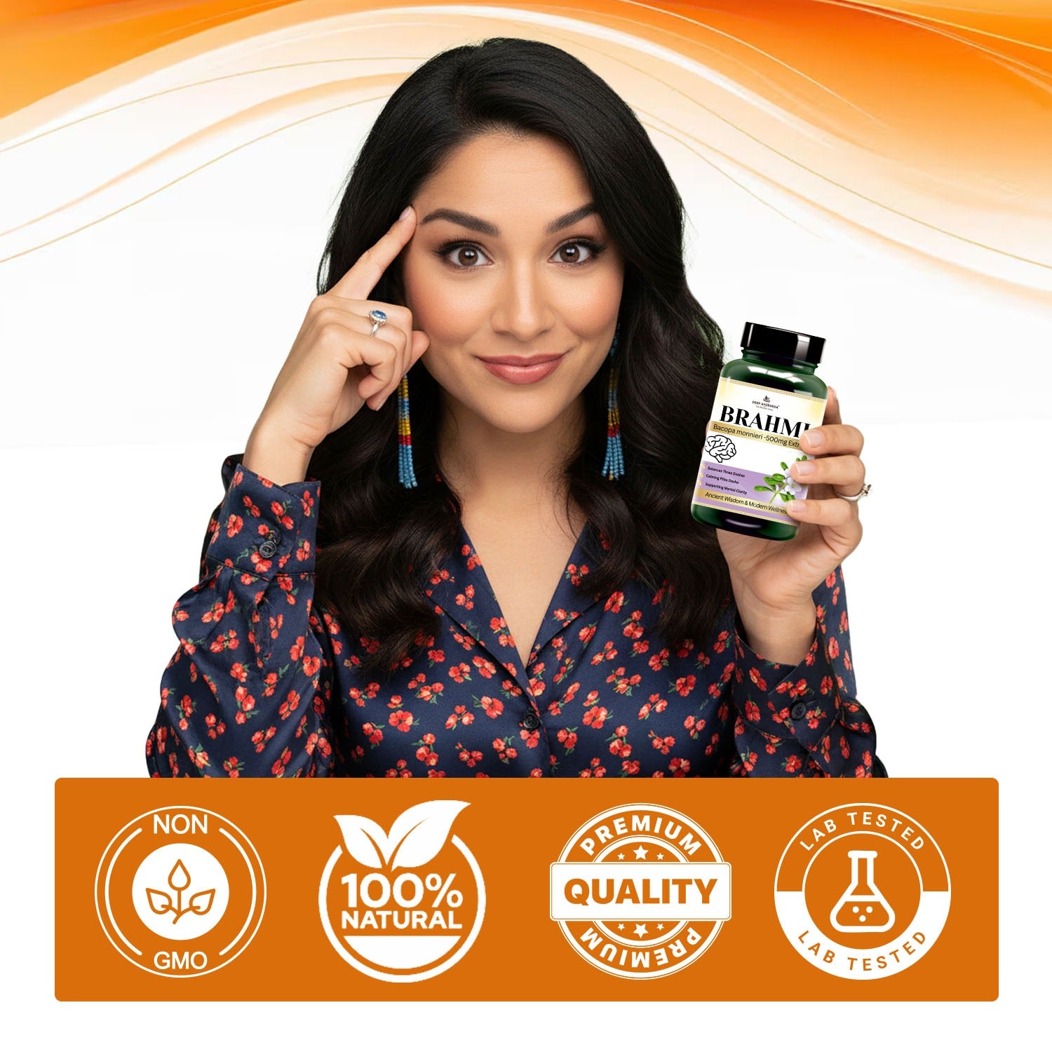 Brahmi Vegan Capsules - Enhances Memory, Reduces Stress & Supports Brain Health