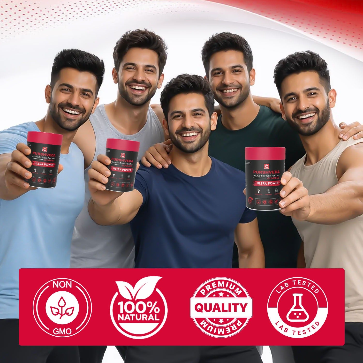PurshVeda Ayurvedic Prash Gummies for Men | Daily Vitality & Power | 60 Gummies