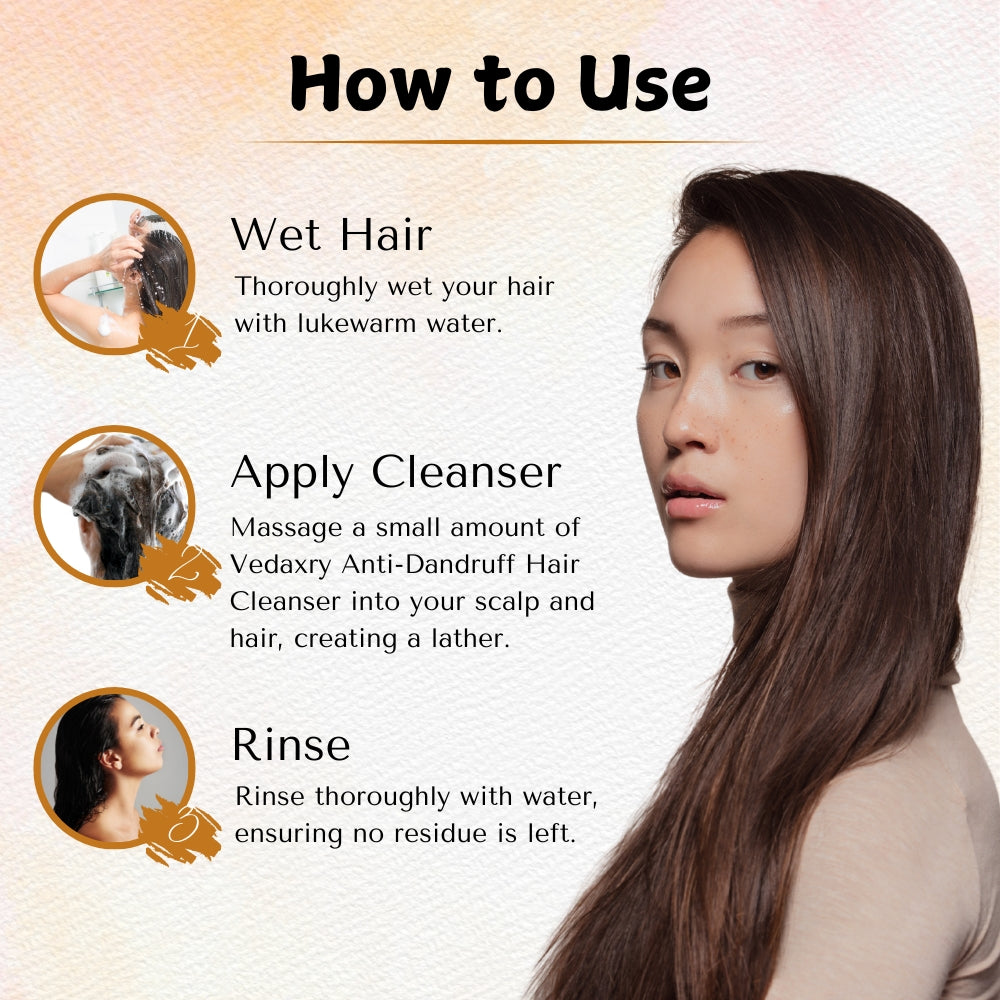 Vedaxry Anti-Dandruff Hair Cleanser (300ml) - Controls Dandruff, Reduces Hair Fall & Promotes Scalp Health - Deep Ayurveda India