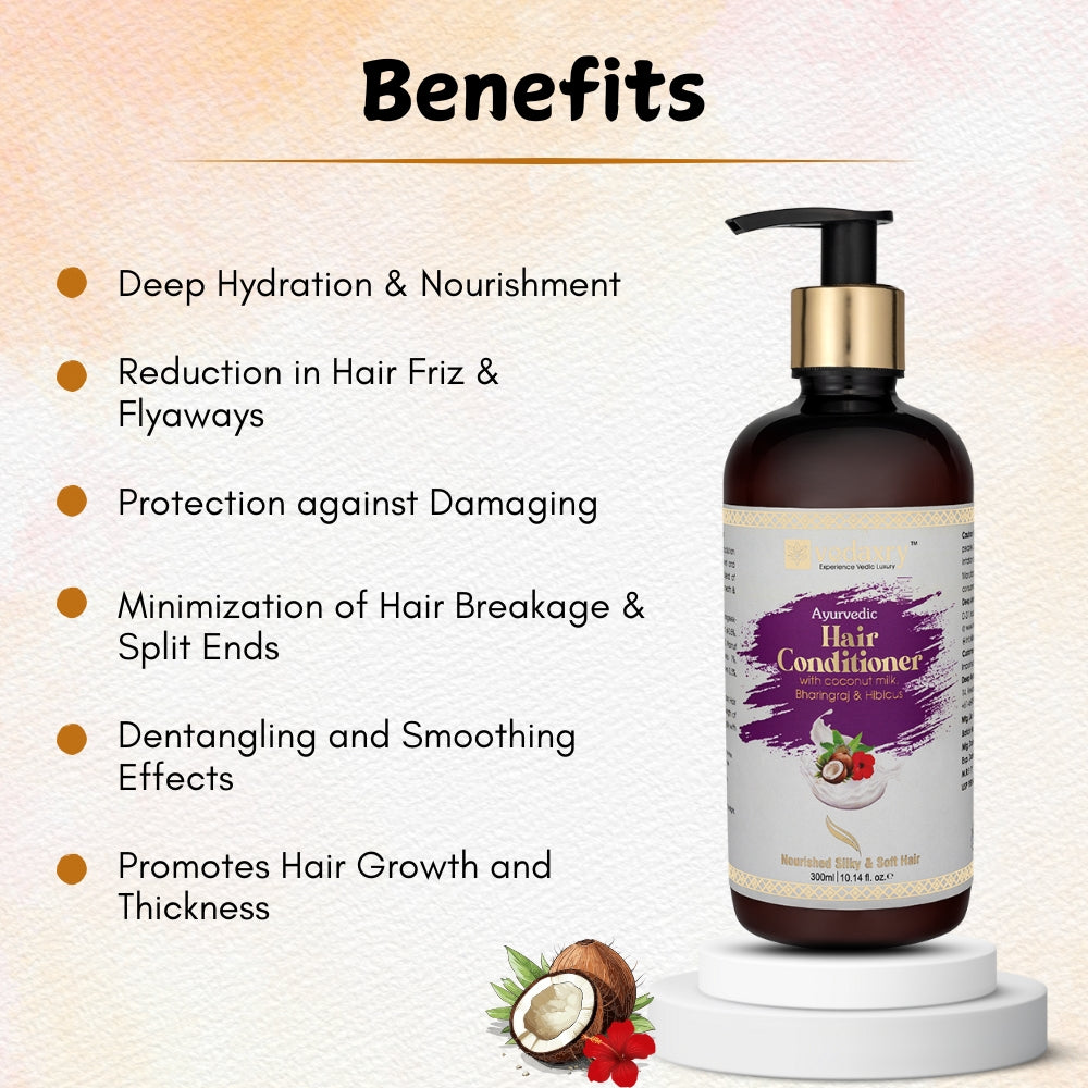 Vedaxry Ayurvedic Hair Conditioner (200ml) - Deep Conditioning, Smooth & Shiny Hair - Deep Ayurveda India