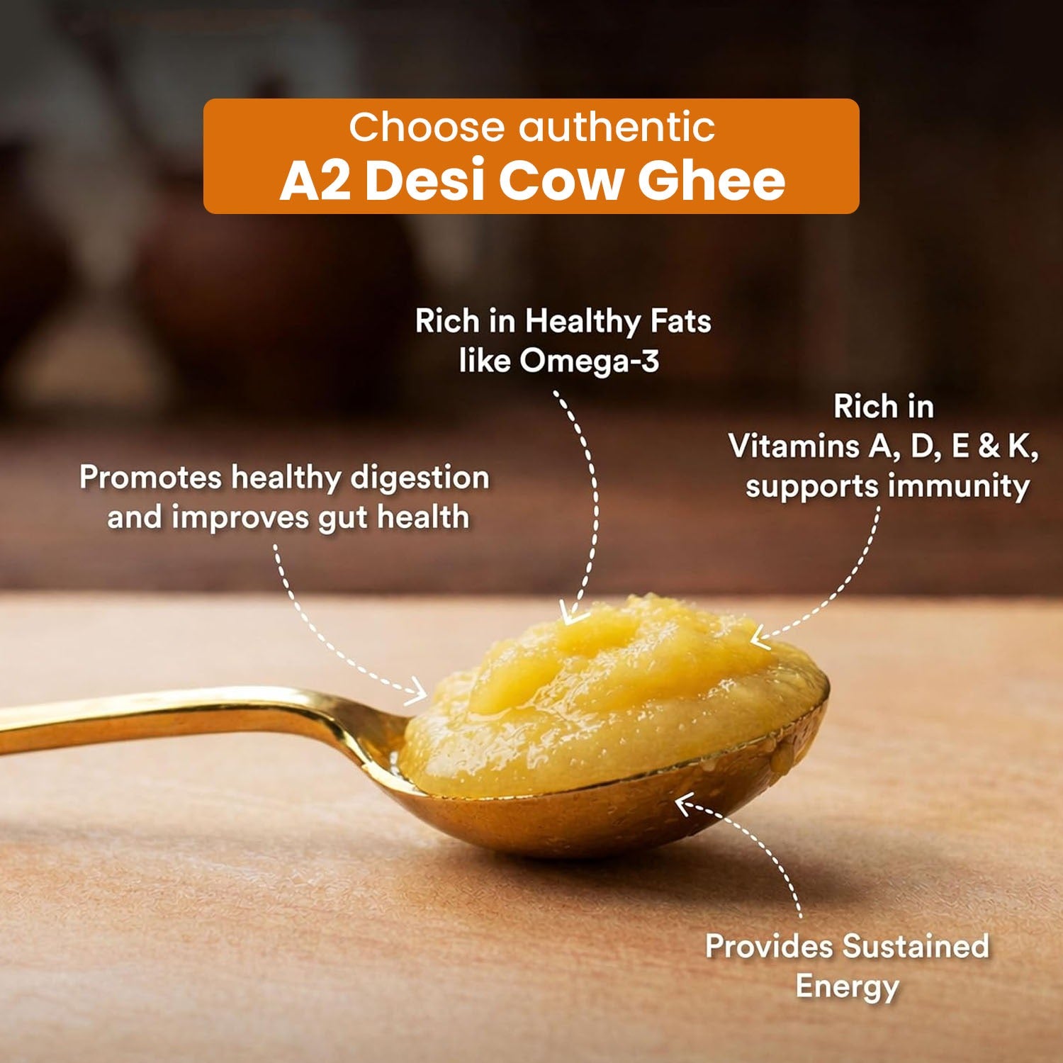 Pure A2 Desi Cow Ghee (Gir Cow) – Traditional Bilona Method