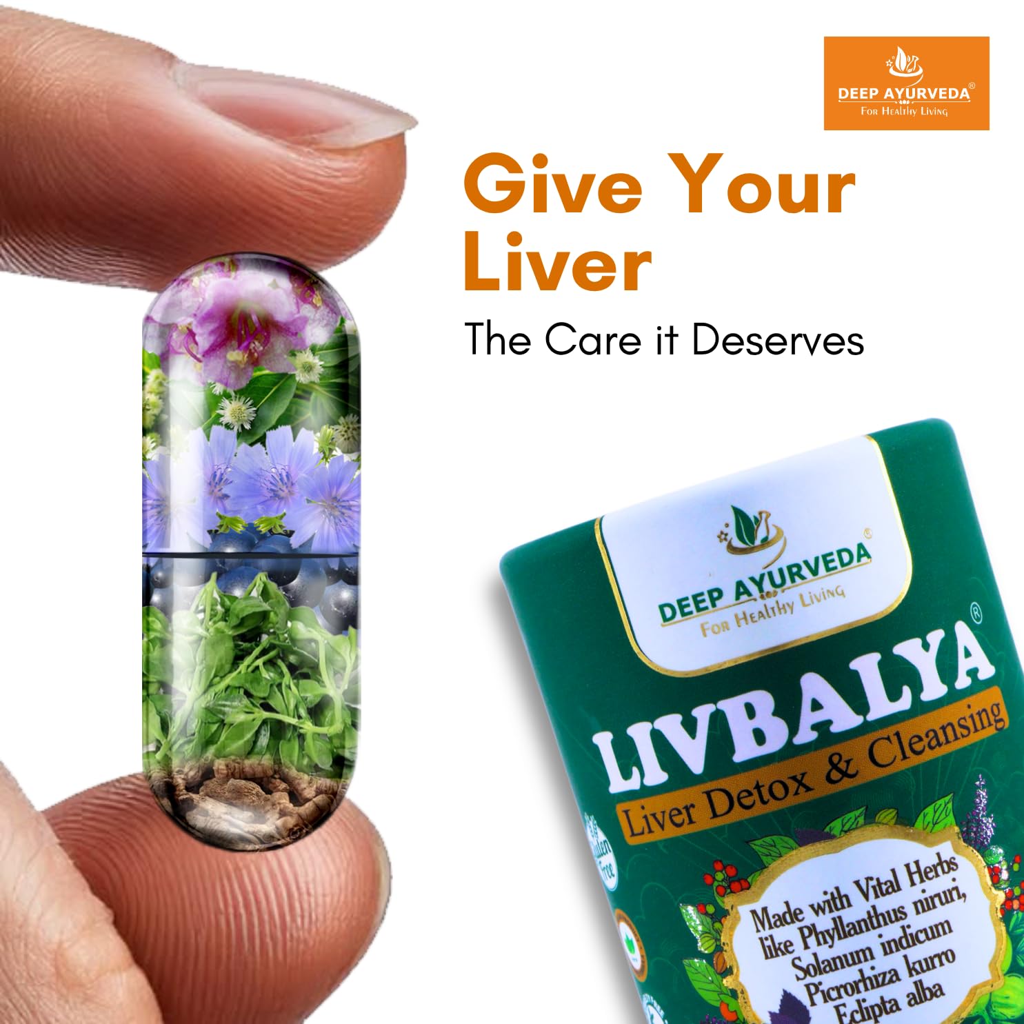 LivBalya®लिवर डिटॉक्स फॉर्मूला | लिवर डिटॉक्स और क्लीन्ज़, फैटी लिवर, हाई कोलेस्ट्रॉल और एल्कोहॉलिक लिवर- शाकाहारी कैप्सूल