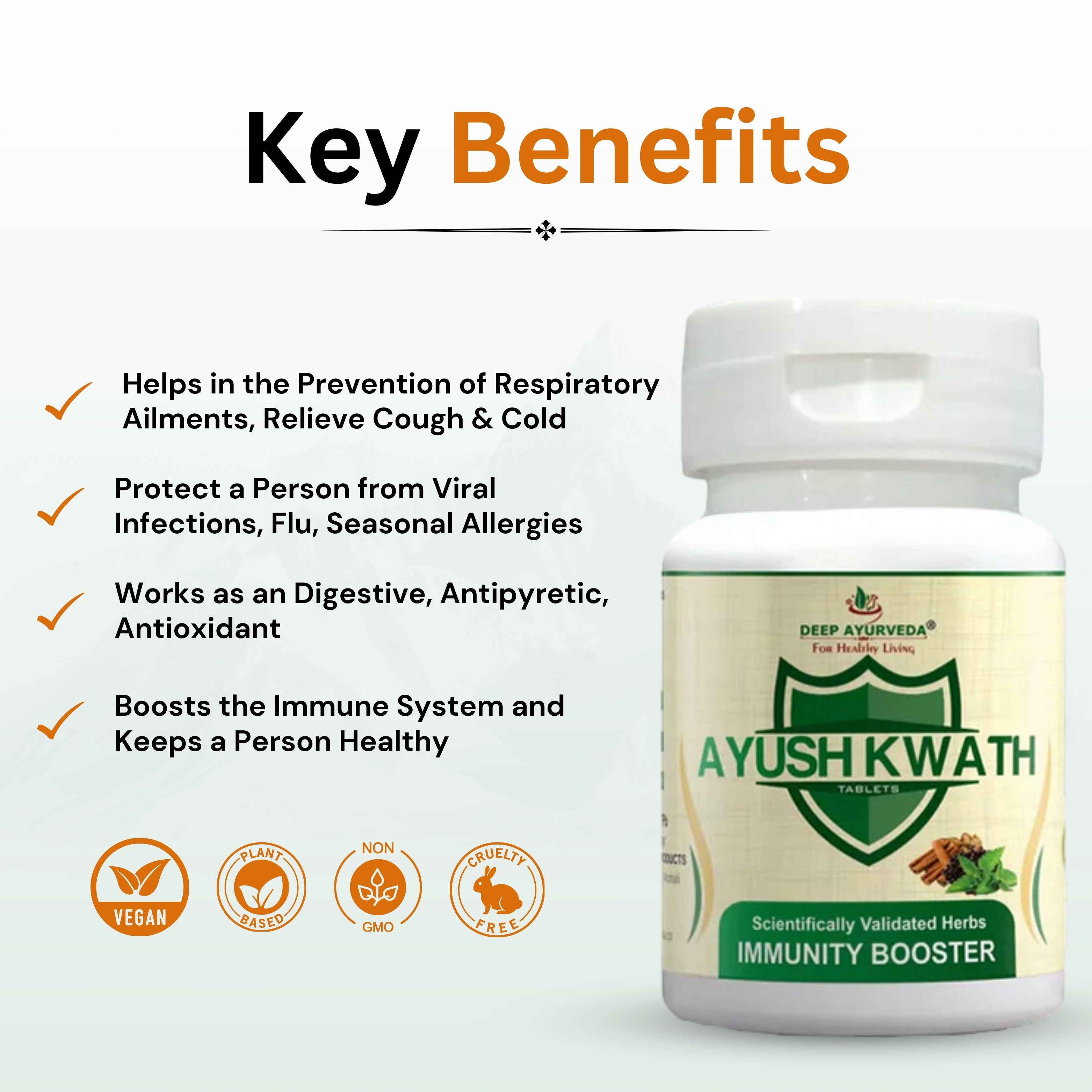 Ayush Kwath Tablets to Combat Cold, Flu and Help in Immunity Boost - Deep Ayurveda India