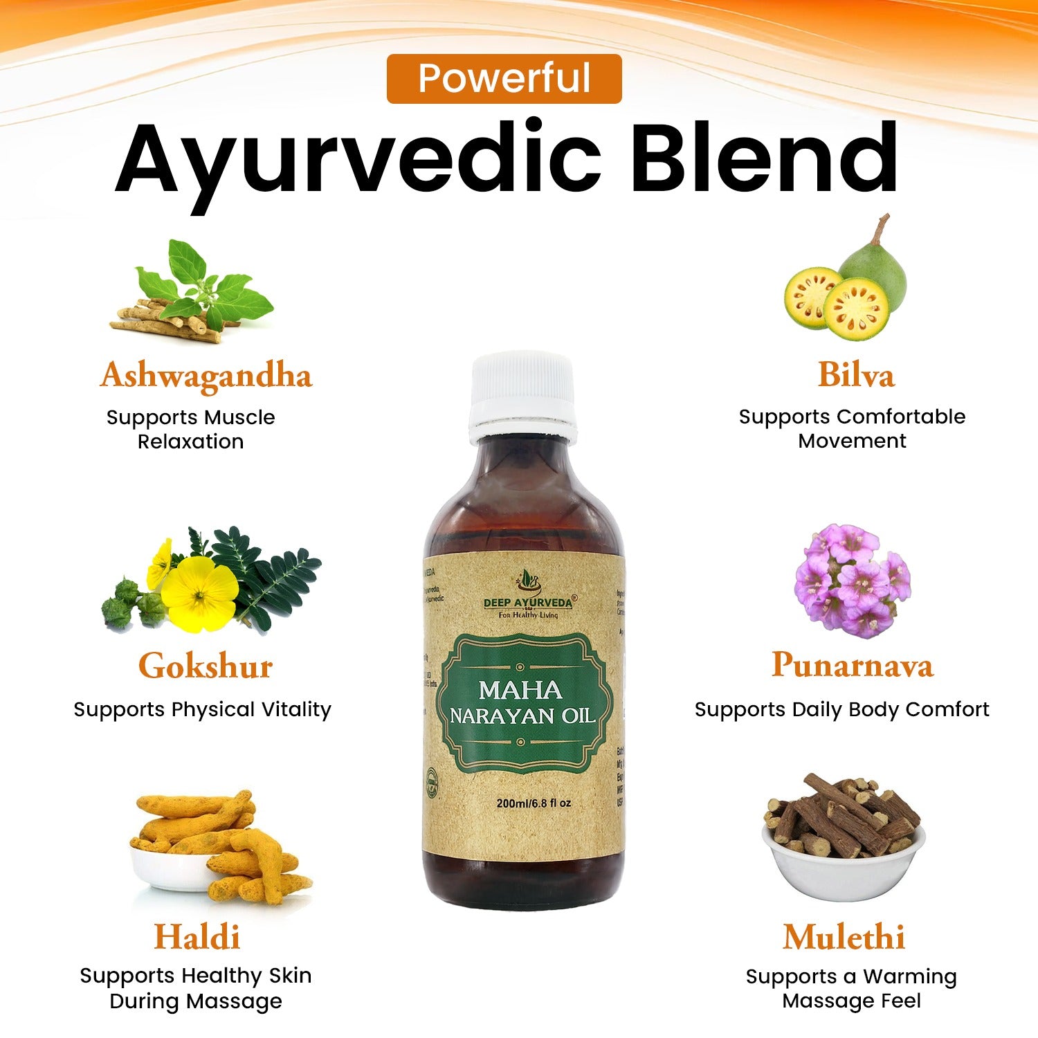 Deep Ayurveda Mahanarayan Oil- Ayurvedic Pain Relief Oil for Joints & Muscles