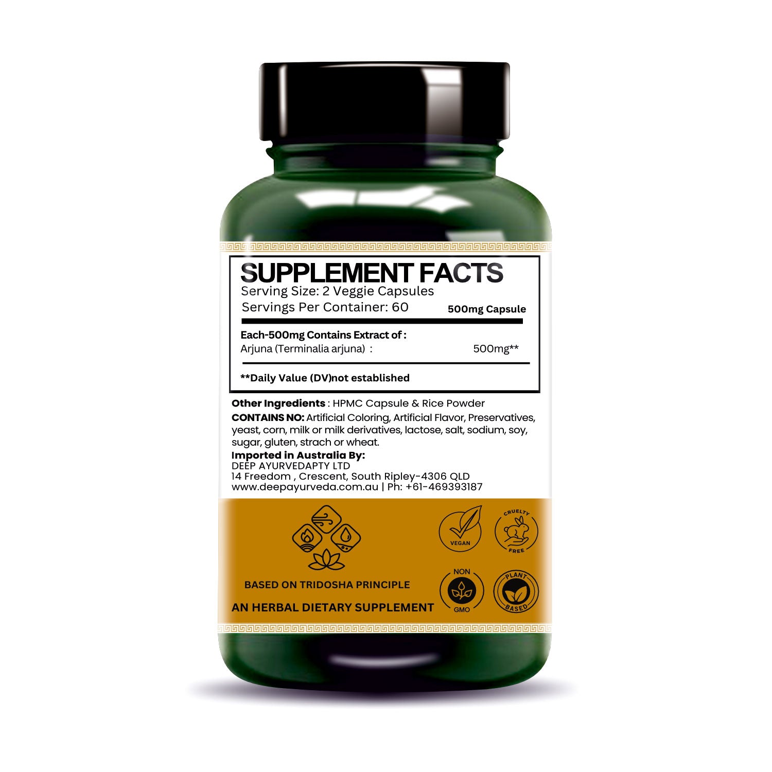 Arjuna vegan capsules by Deep Ayurveda