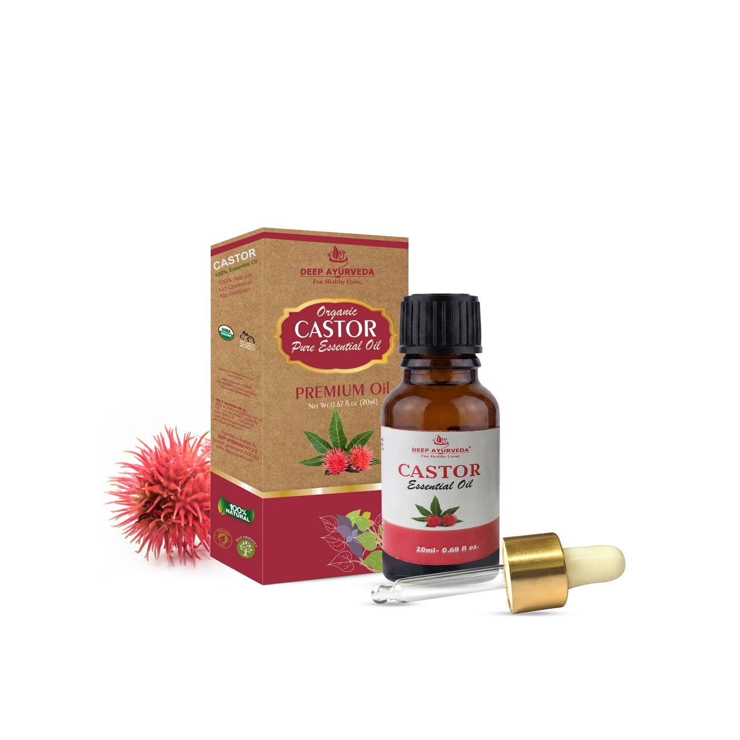 Castor Pure Essential Oil - Supports Hair Growth, Soothes Skin & Promotes Joint Health
