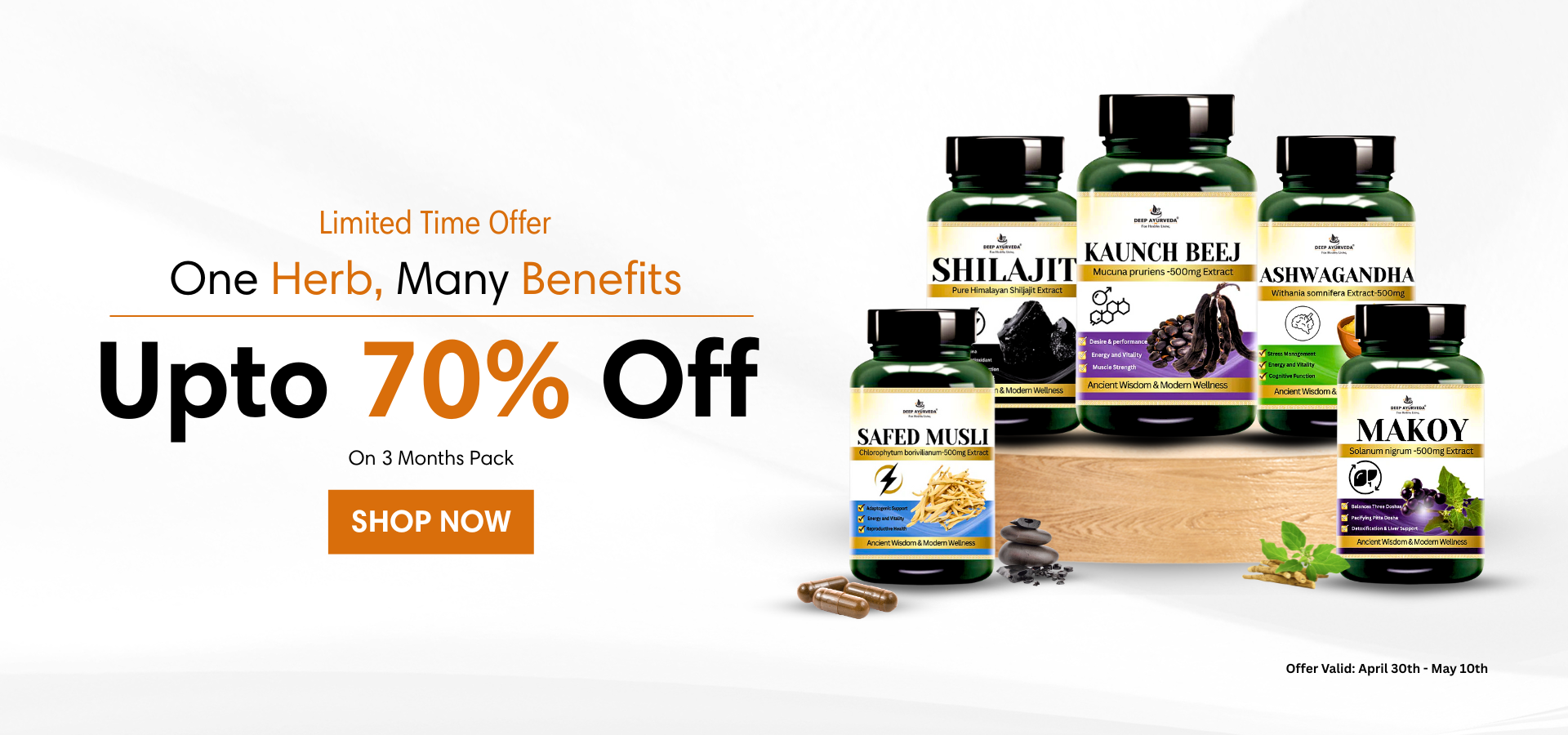 Extract Based Best Vegan Capsules By Deep Ayurveda For Male and Females