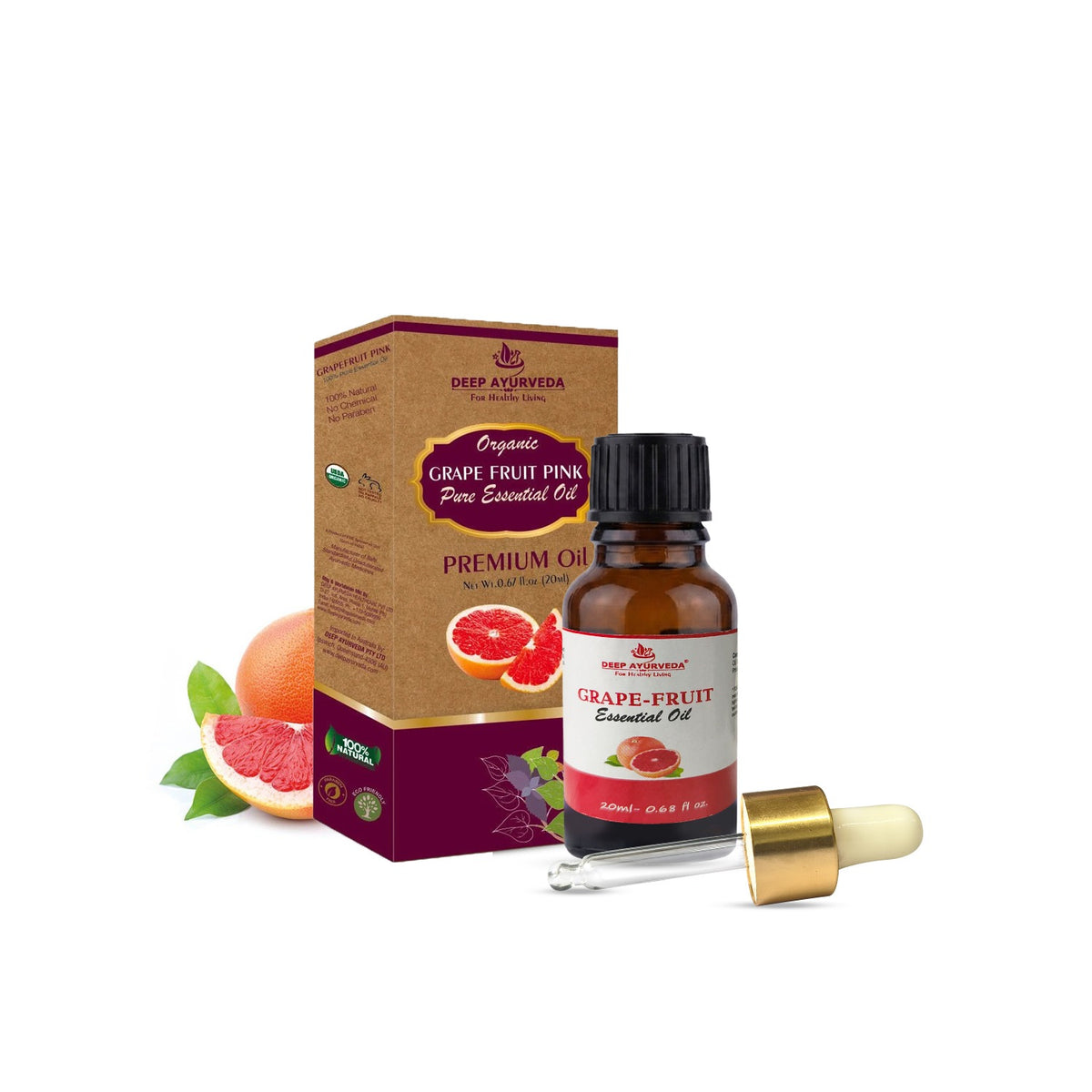 Grapefruit Pure Essential Oil - Refreshes Mind, Reduces Stress & Promotes Healthy Skin