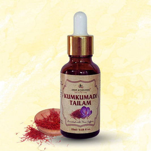 Kumkumadi Oil Enriched with Saffron | luxurious and Potent facial Oil | 20ml - Deep Ayurveda India