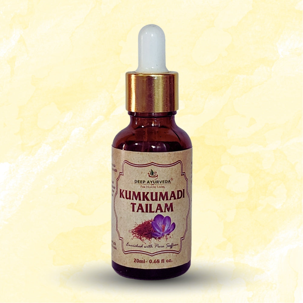 Kumkumadi Oil Enriched with Saffron | luxurious and Potent facial Oil | 20ml - Deep Ayurveda India