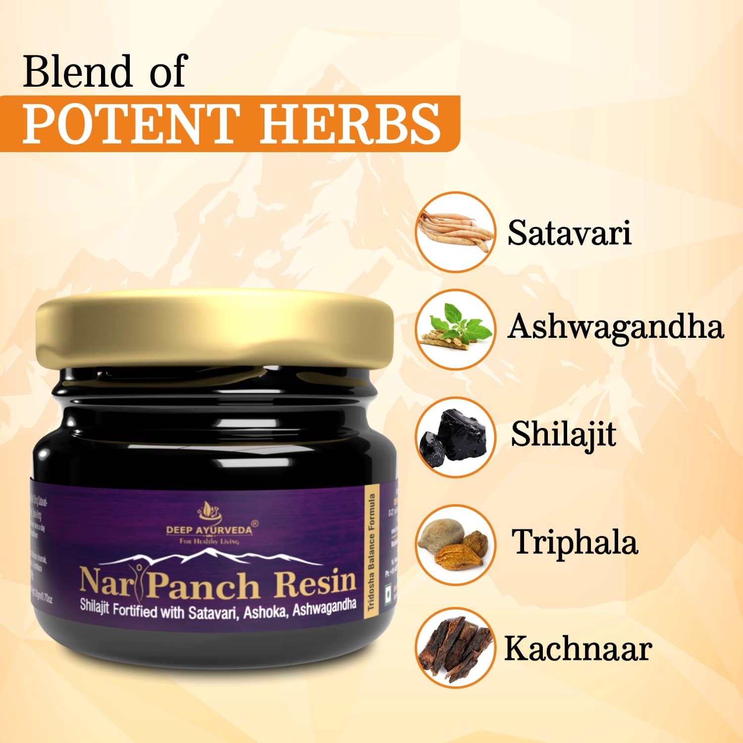 NariPanch shilajit resin for womens health key ingredients by Deep Ayurveda