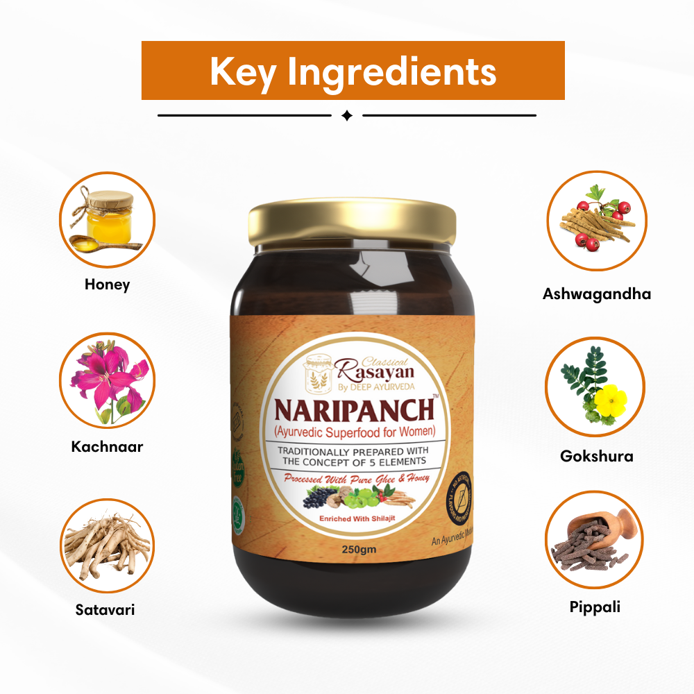 Naripanch prash ayurvedic superfood for womens health key ingredients by Deep Ayurveda