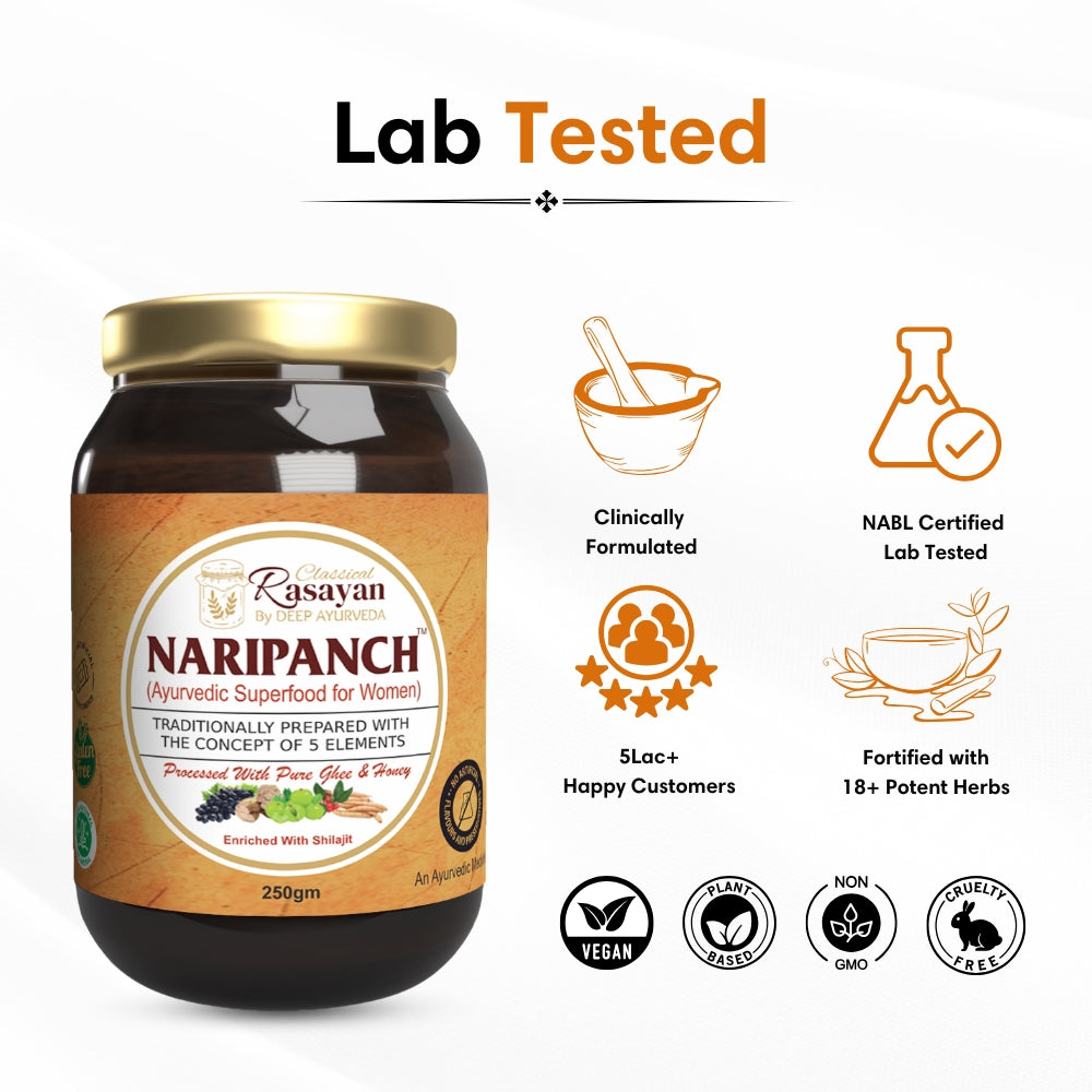 Naripanch prash ayurvedic superfood for womens tested on 20+ parameters by Deep Ayurveda