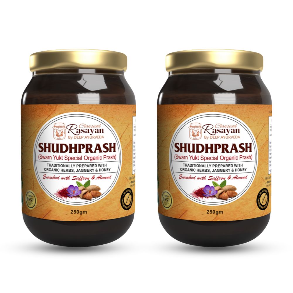 शुद्धप्राश-रियल ऑर्गेनिक चवनप्राश | केसर और गोल्ड से भरपूर क्लासिकल रसायन