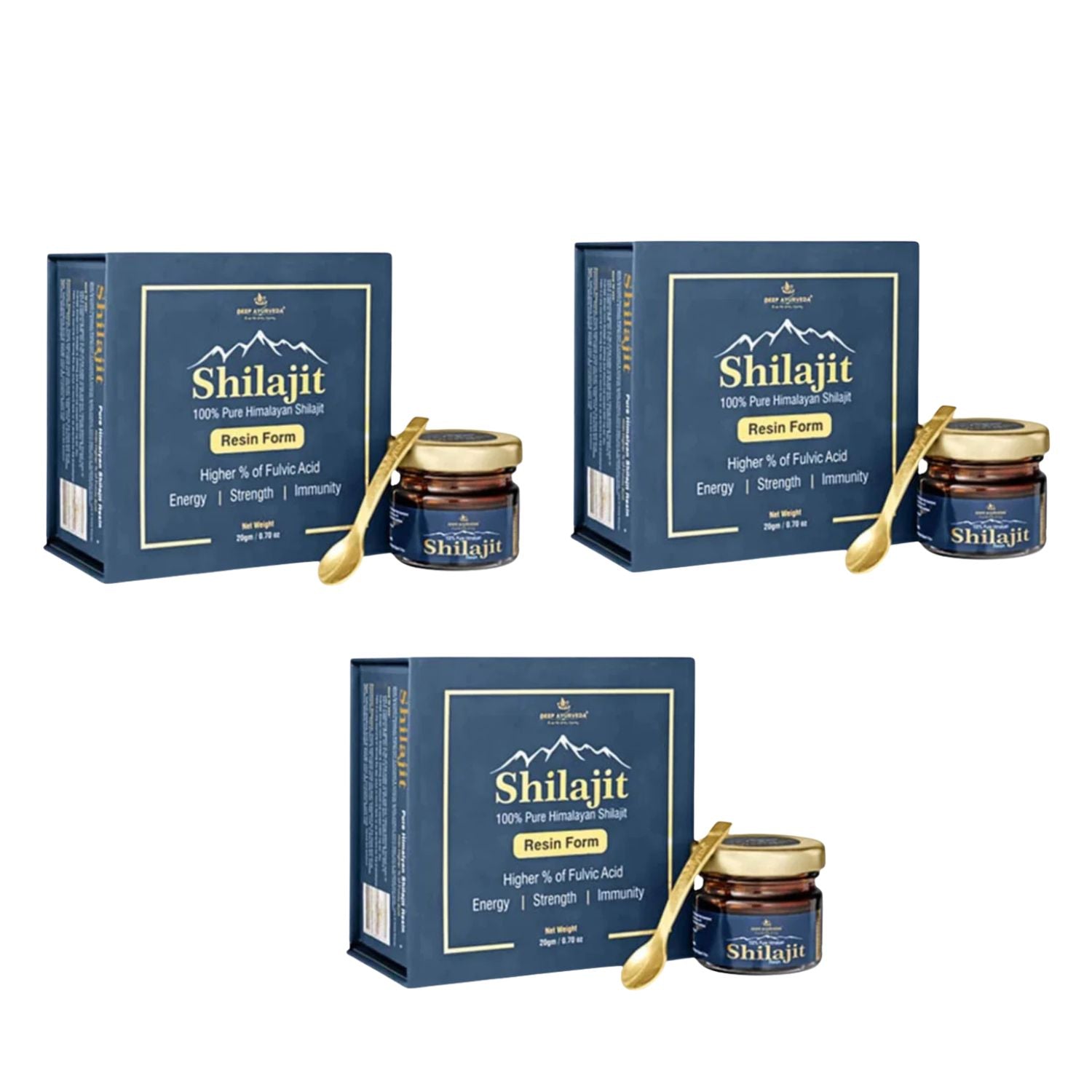 Pack of 3 Pure Himalayan Shilajit Resin