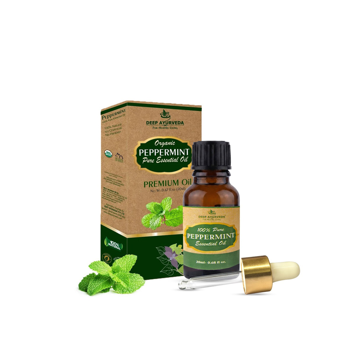 Peppermint Pure Essential Oil - Soothes Headache, Relieves Muscle Pain & Freshens Breath
