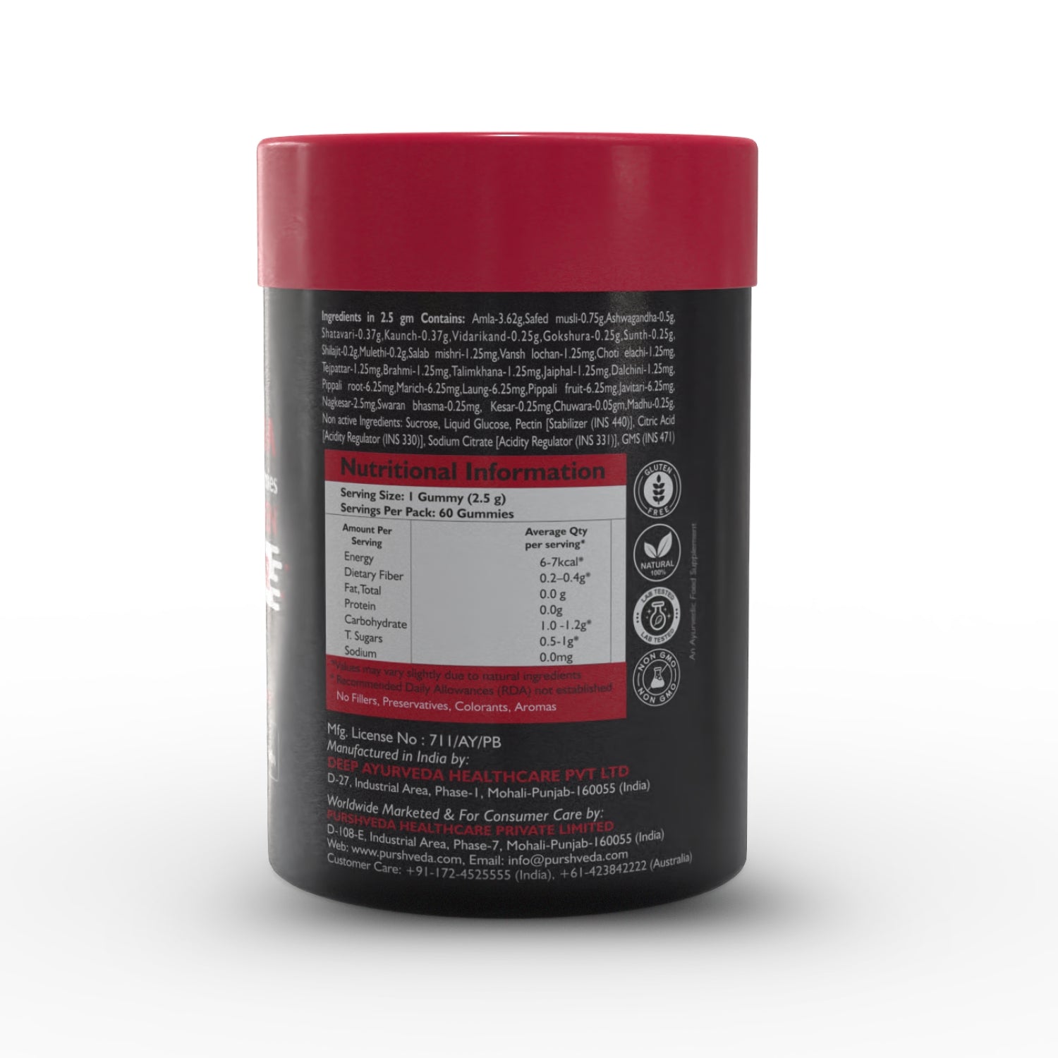 PurshVeda Ayurvedic Prash Gummies for Men | Daily Vitality & Power | 60 Gummies