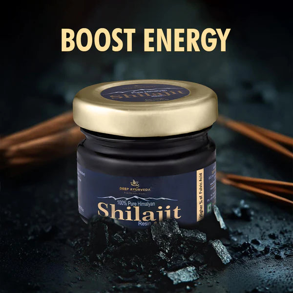 Vajayu 50 Prash + 100% Pure Himalayan Shilajit Resin Combo | Boost Testosterone, Improve Strength & Stamina | Remove Performance Anxiety - Deep Ayurveda India