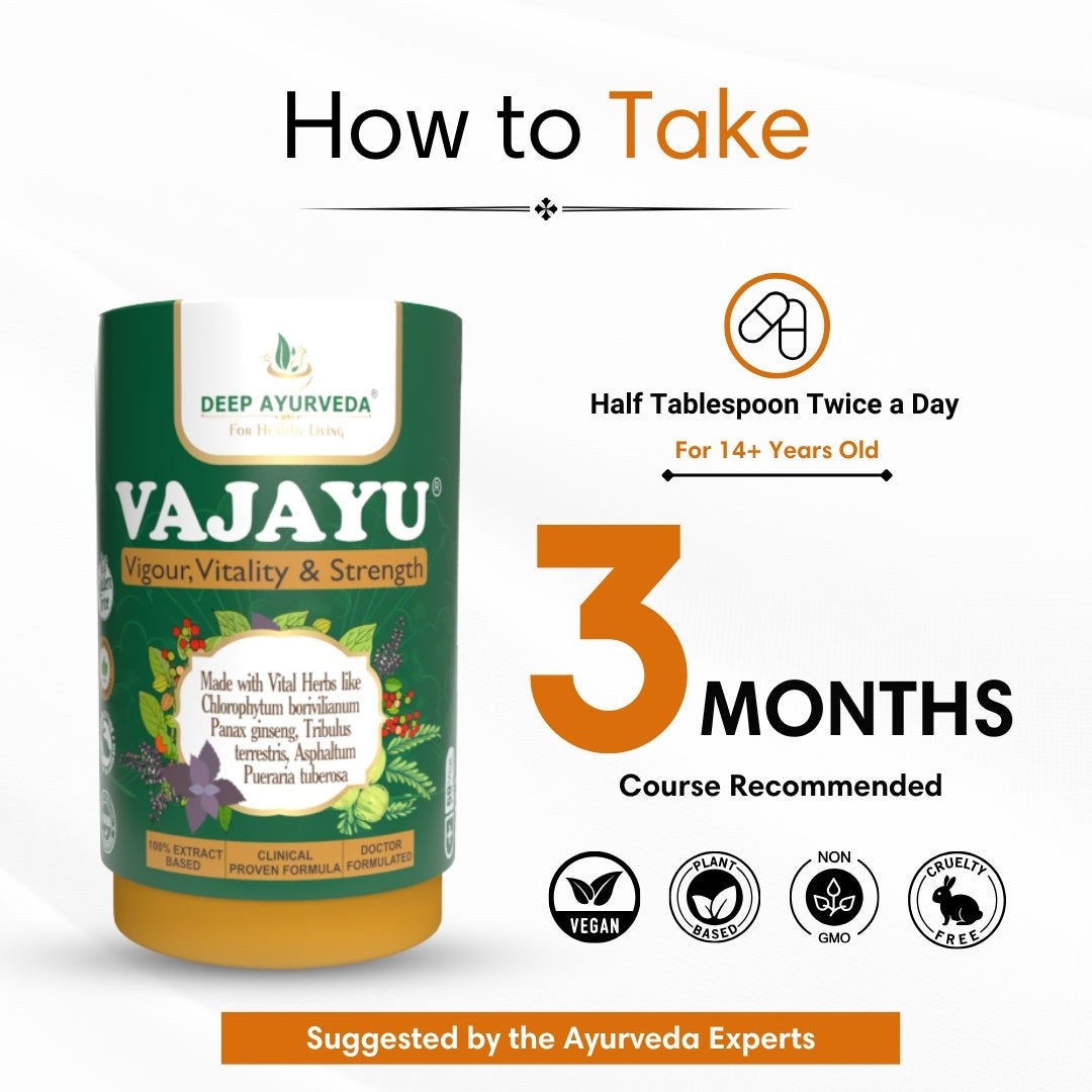 Vajayu Vegan Capsules For Mens Health By Deep Ayurveda 3 Months Course Recommended By Doctors