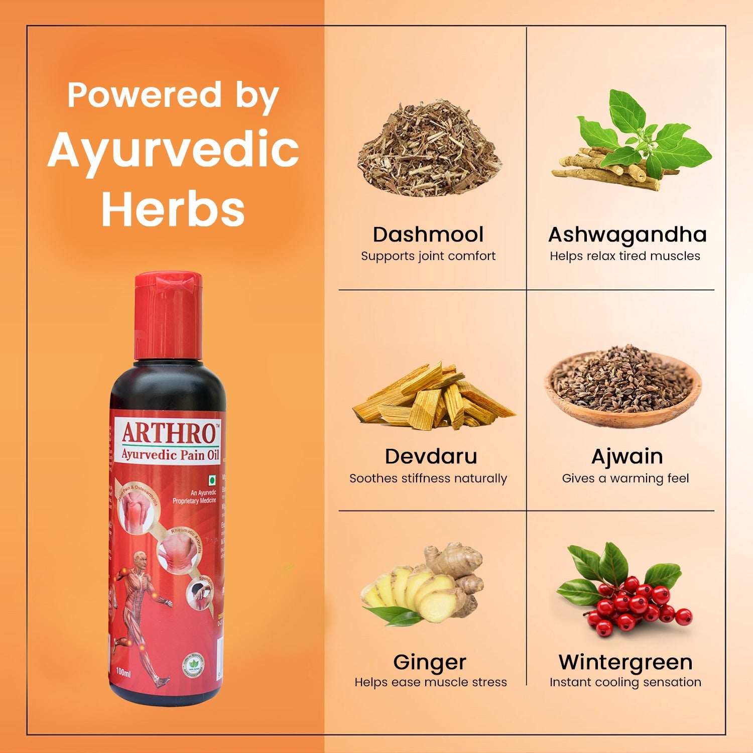 Deep Ayurveda Arthro Pain Oil for Joint and Muscle Pains | 100 ml