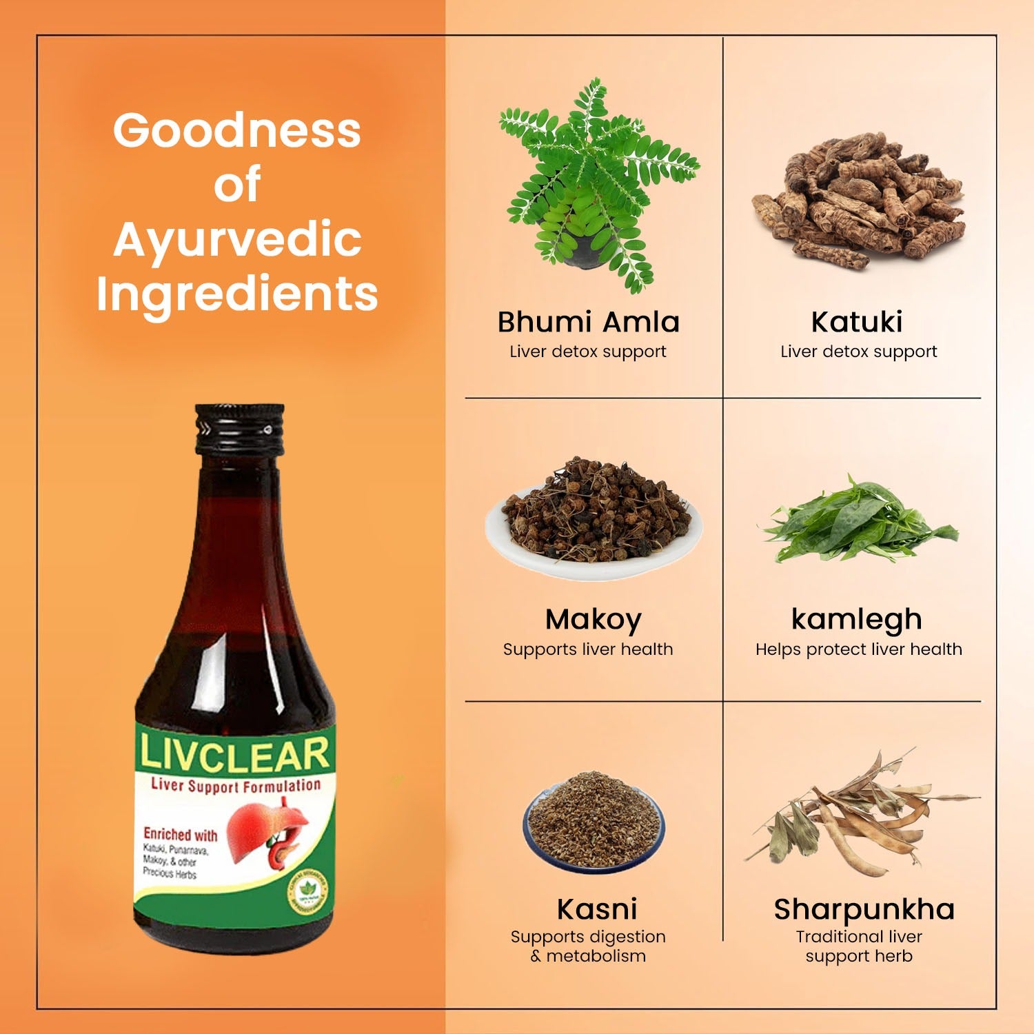 Livclear Herbal Syrup - Supports Liver Health, Detoxification & Digestion