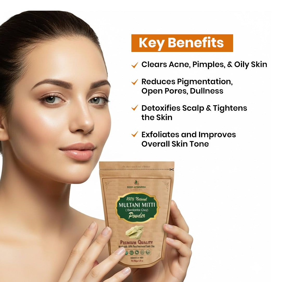 Organic Multani Mitti Powder Key Benefits