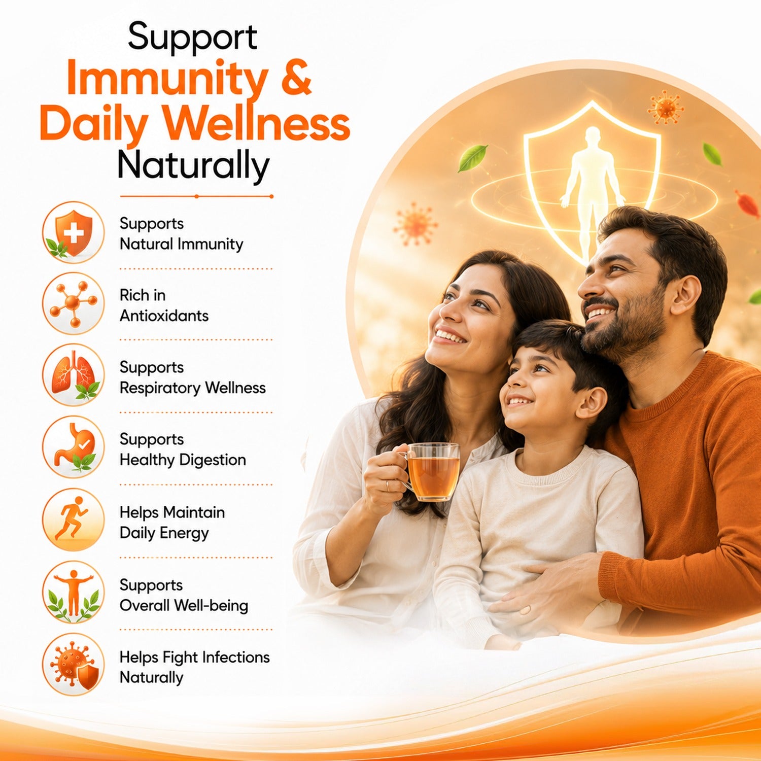 Immuno Organic Ayurvedic Tea - Boosts Immunity, Fights Infections & Promotes Wellness