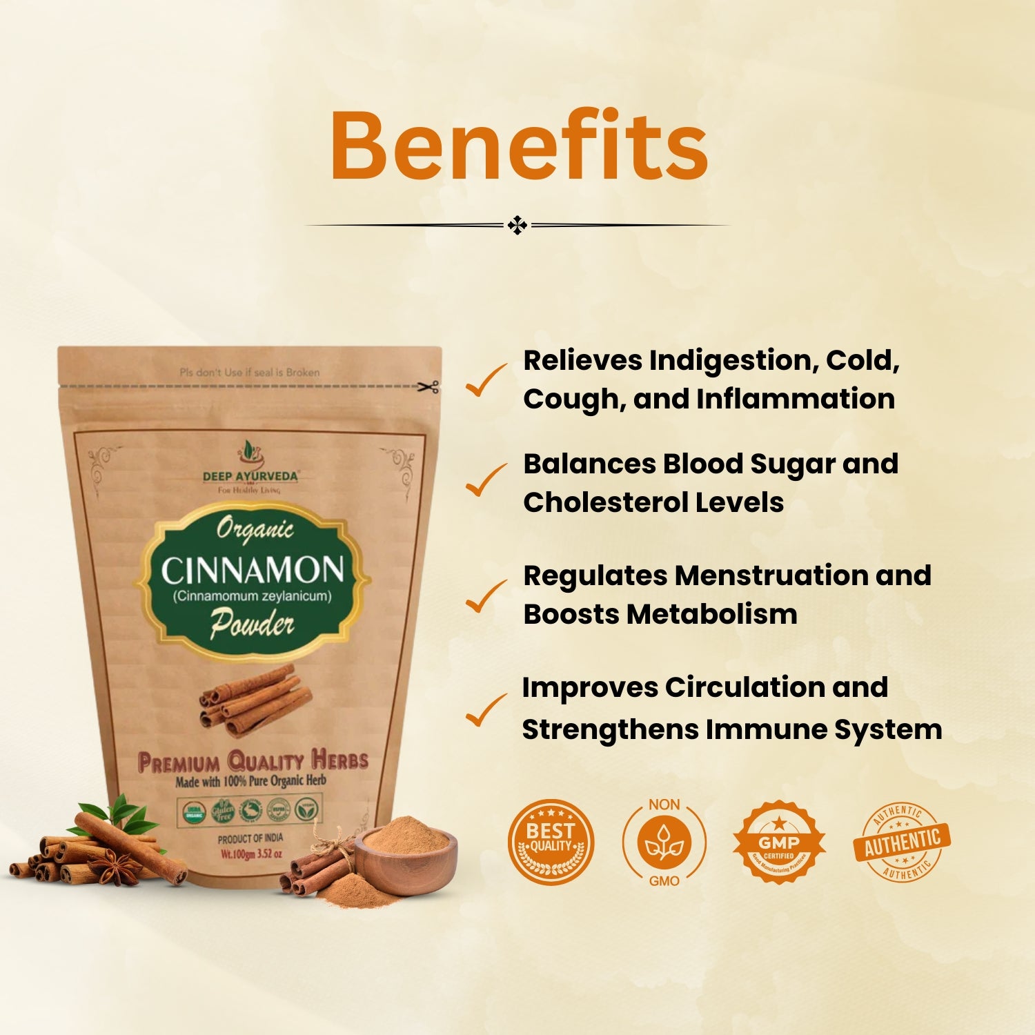 Organic Cinnamon Powder Key Benefits