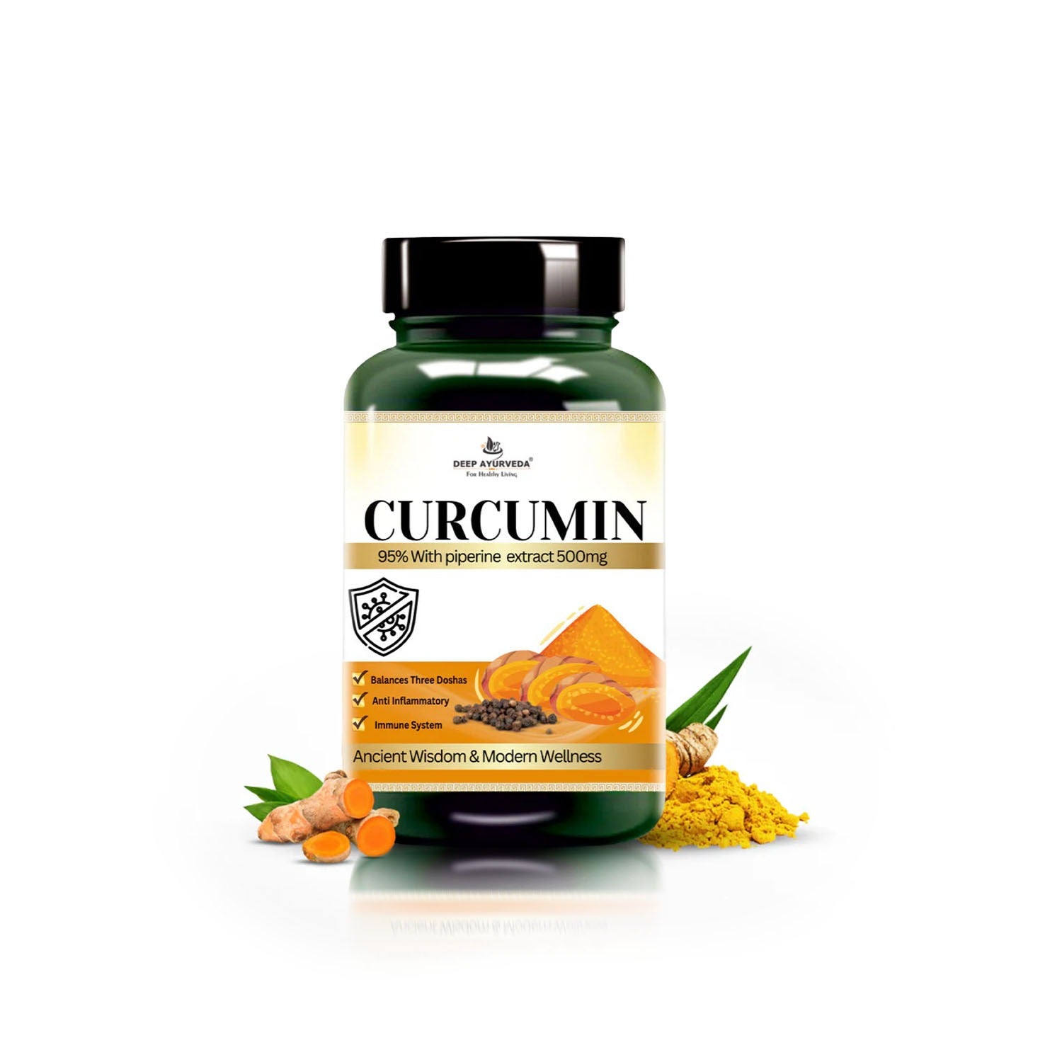 Curcumin Capsules - Reduces Inflammation, Supports Joints & Skin Health