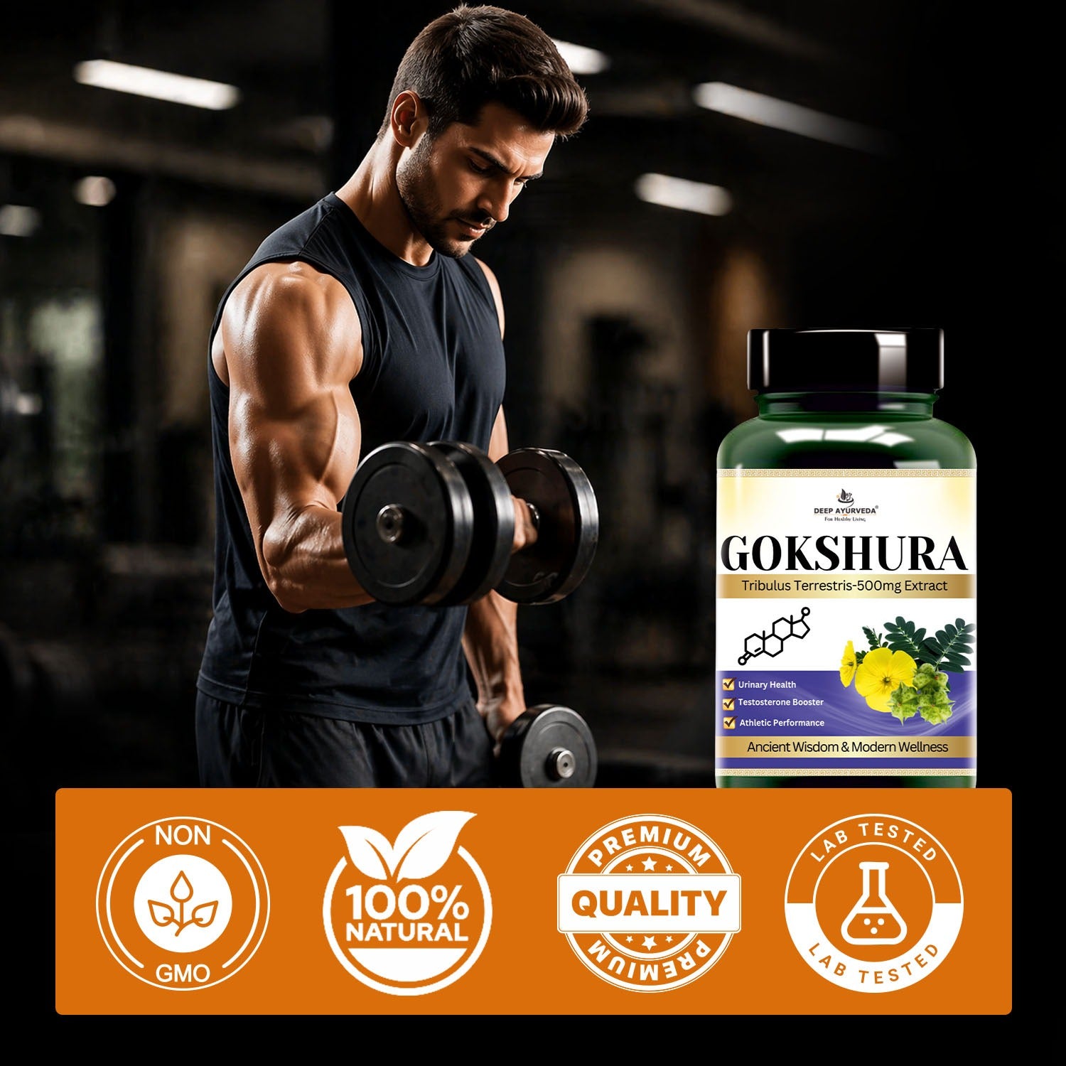 Gokshura Capsules - Boosts Vitality, Muscle Strength & Reproductive Health