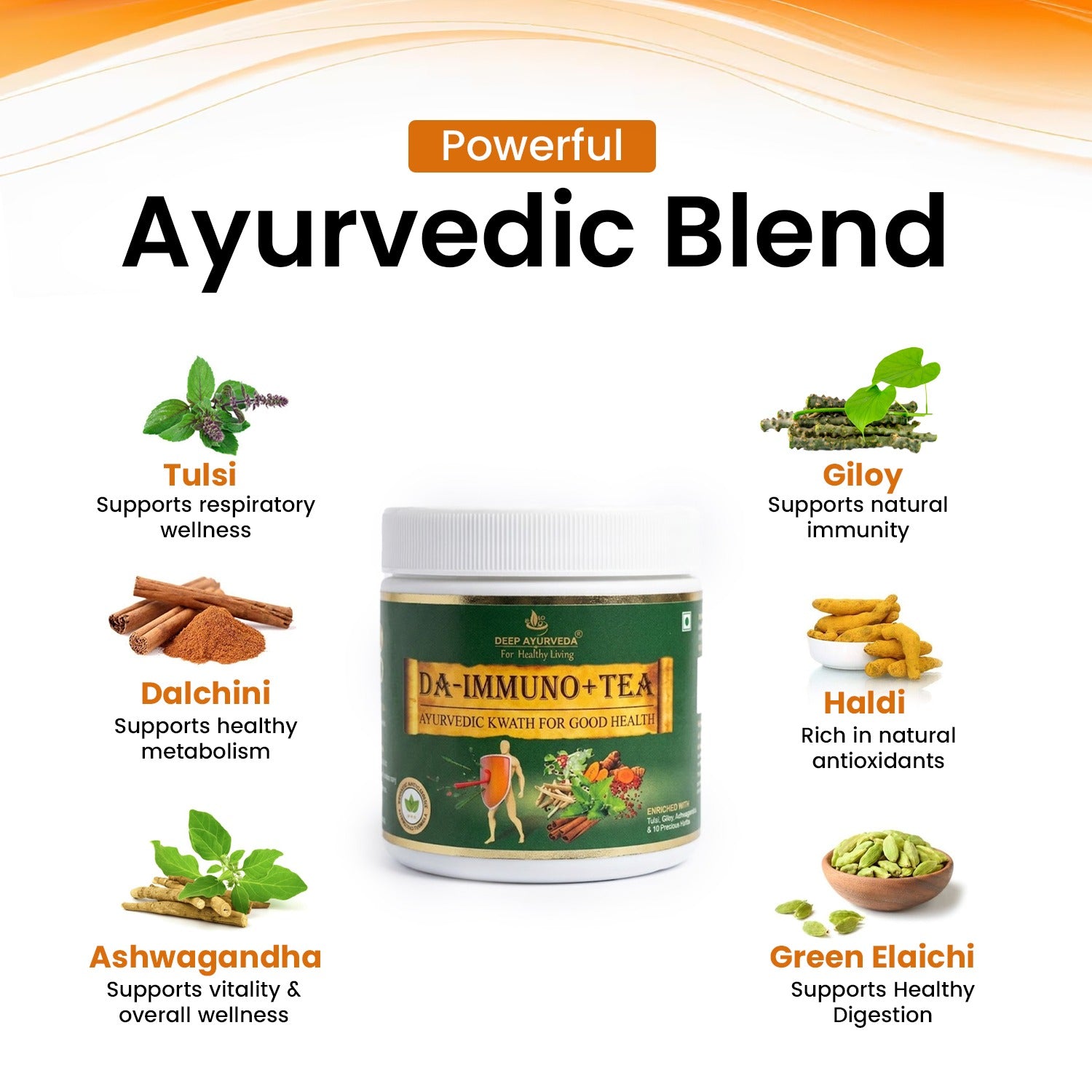 Immuno Organic Ayurvedic Tea - Boosts Immunity, Fights Infections & Promotes Wellness