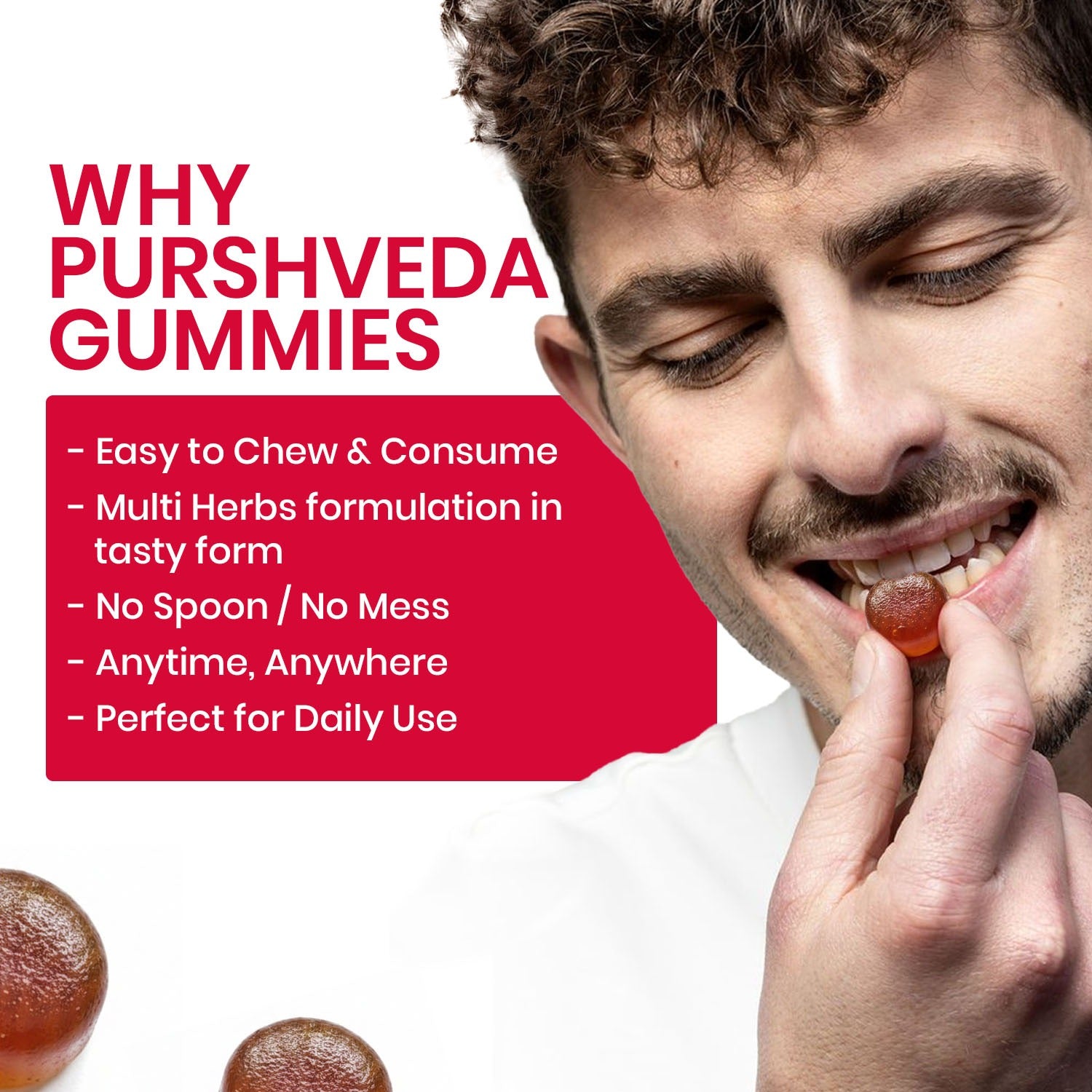 PurshVeda Ayurvedic Prash Gummies for Men | Daily Vitality & Power | 60 Gummies