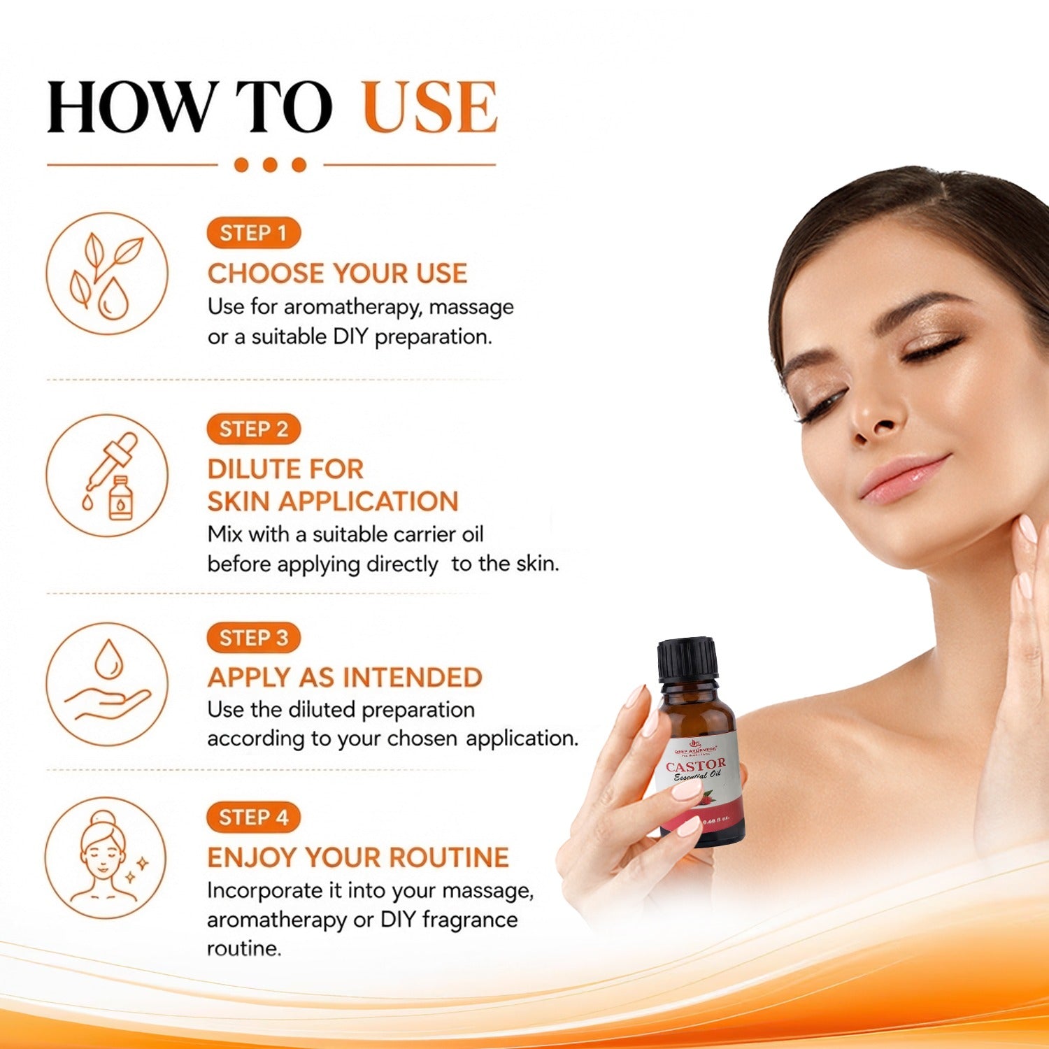 Castor Pure Essential Oil - Supports Hair Growth, Soothes Skin & Promotes Joint Health