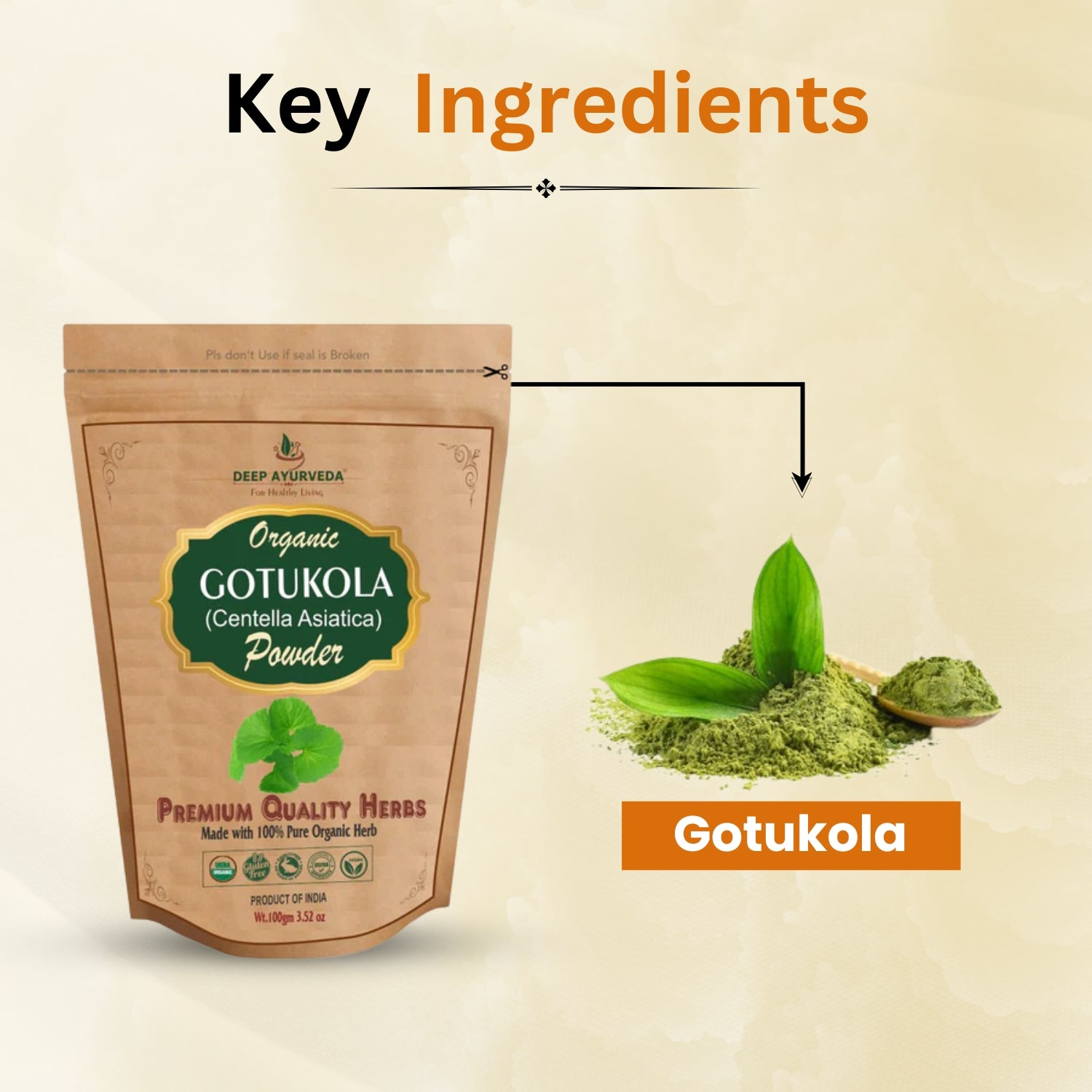 Organic Gotukola Powder 100 gm
