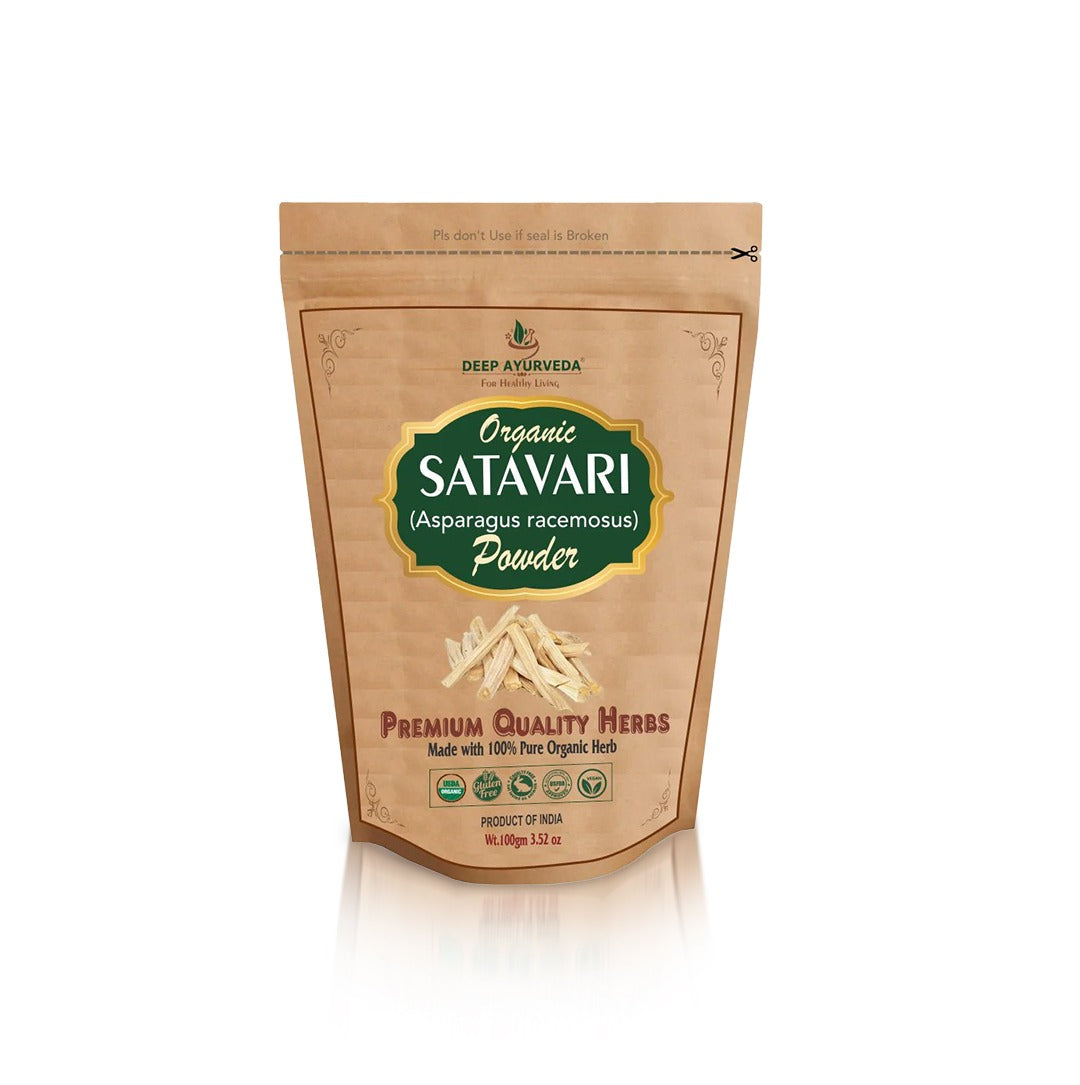 Package of Satavari powder with Deep Veda logo on a white background
