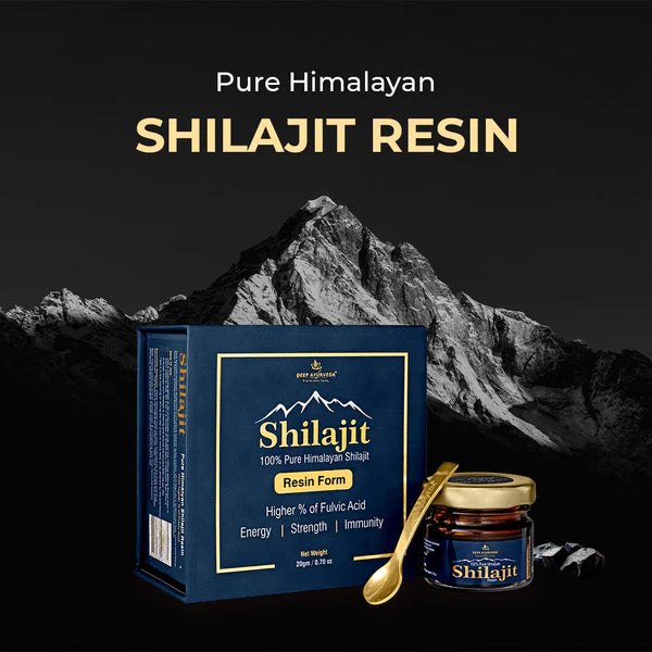 Vajayu 50 Prash + 100% Pure Himalayan Shilajit Resin Combo | Boost Testosterone, Improve Strength & Stamina | Remove Performance Anxiety - Deep Ayurveda India