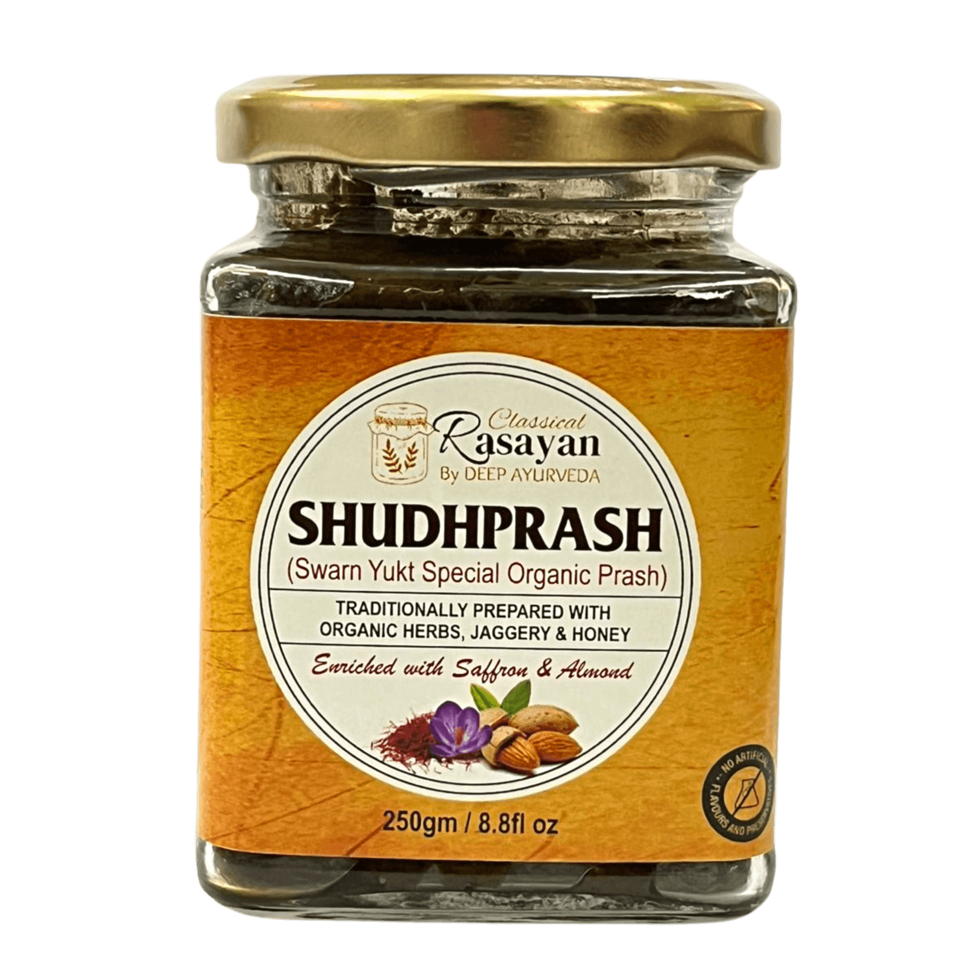 ShudhPrash-Real Organic Chawanprash | Classical Rasayan Enriched with Kesar & Gold - Deep Ayurveda