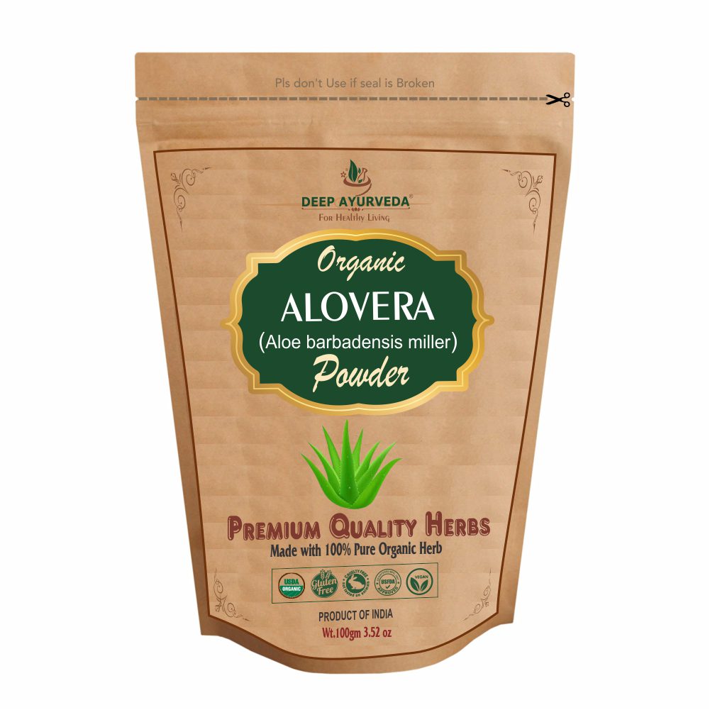 Organic Alovera Powder (Aloe barbadensis miller) - Deep Ayurveda India