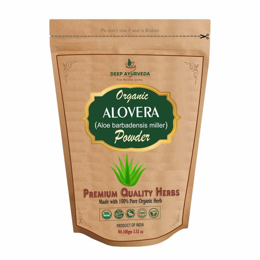 Organic Alovera Powder (Aloe barbadensis miller) - Deep Ayurveda India