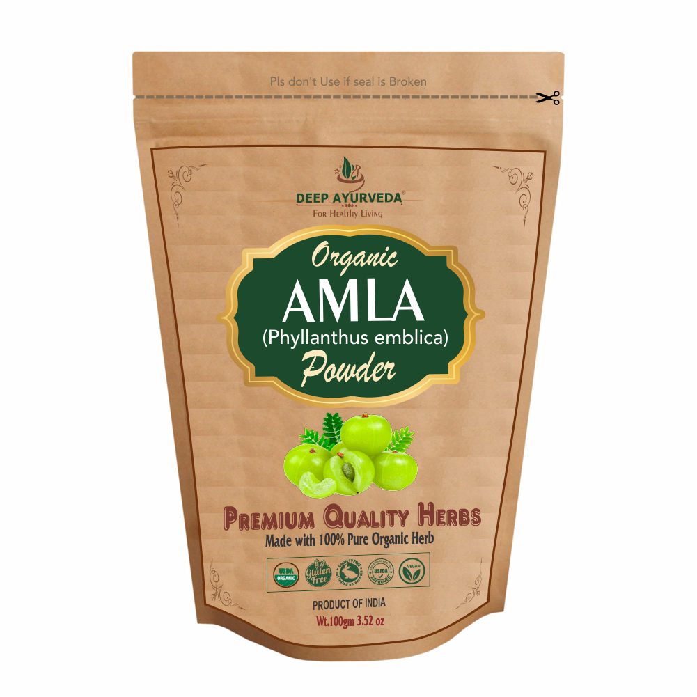 Organic Amla Powder (Emblica Officinalis) Rich in Vitamin C  Nourishes Skin and Improves Immunity - Deep Ayurveda India