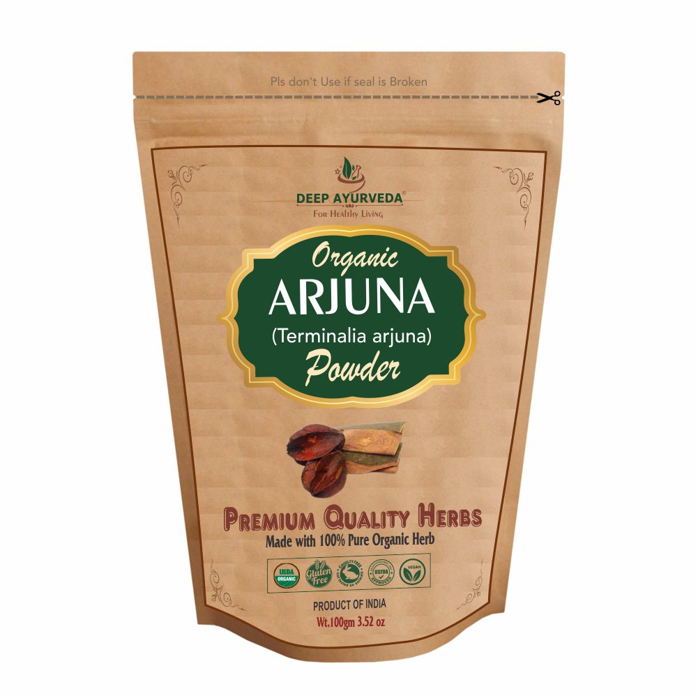 Organic Arjuna Bark Powder (Terminalia Arjuna) - Deep Ayurveda India