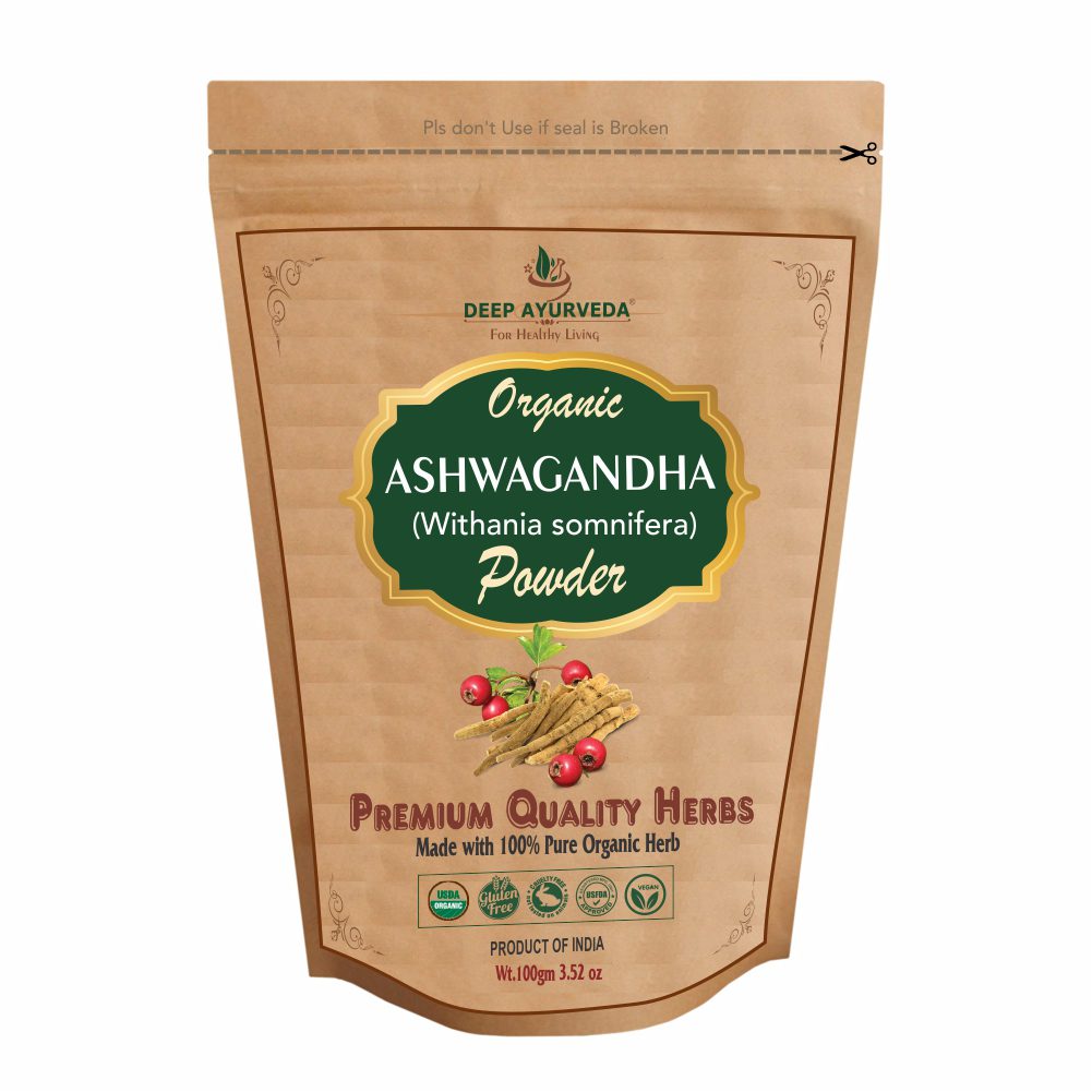 Organic Ashwagandha Powder (Withania somnifera) | 100 gm - Deep Ayurveda