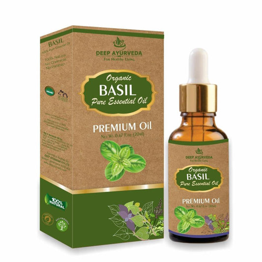 Basil Pure Essential Oil (Ocimum basilicum) | 20ml - Deep Ayurveda India